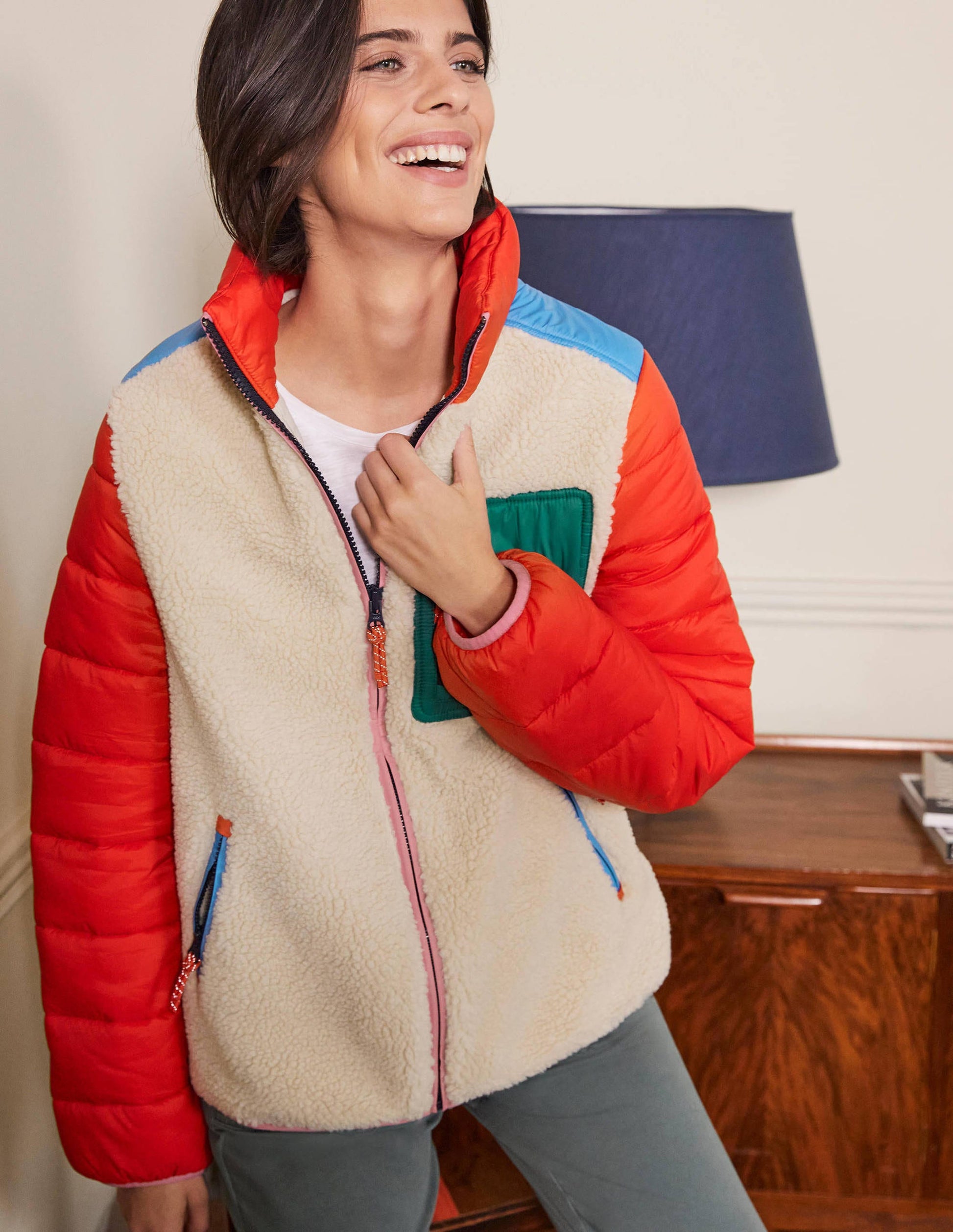 Borg Mix Puffer Jacket-Rope/Firecracker-1