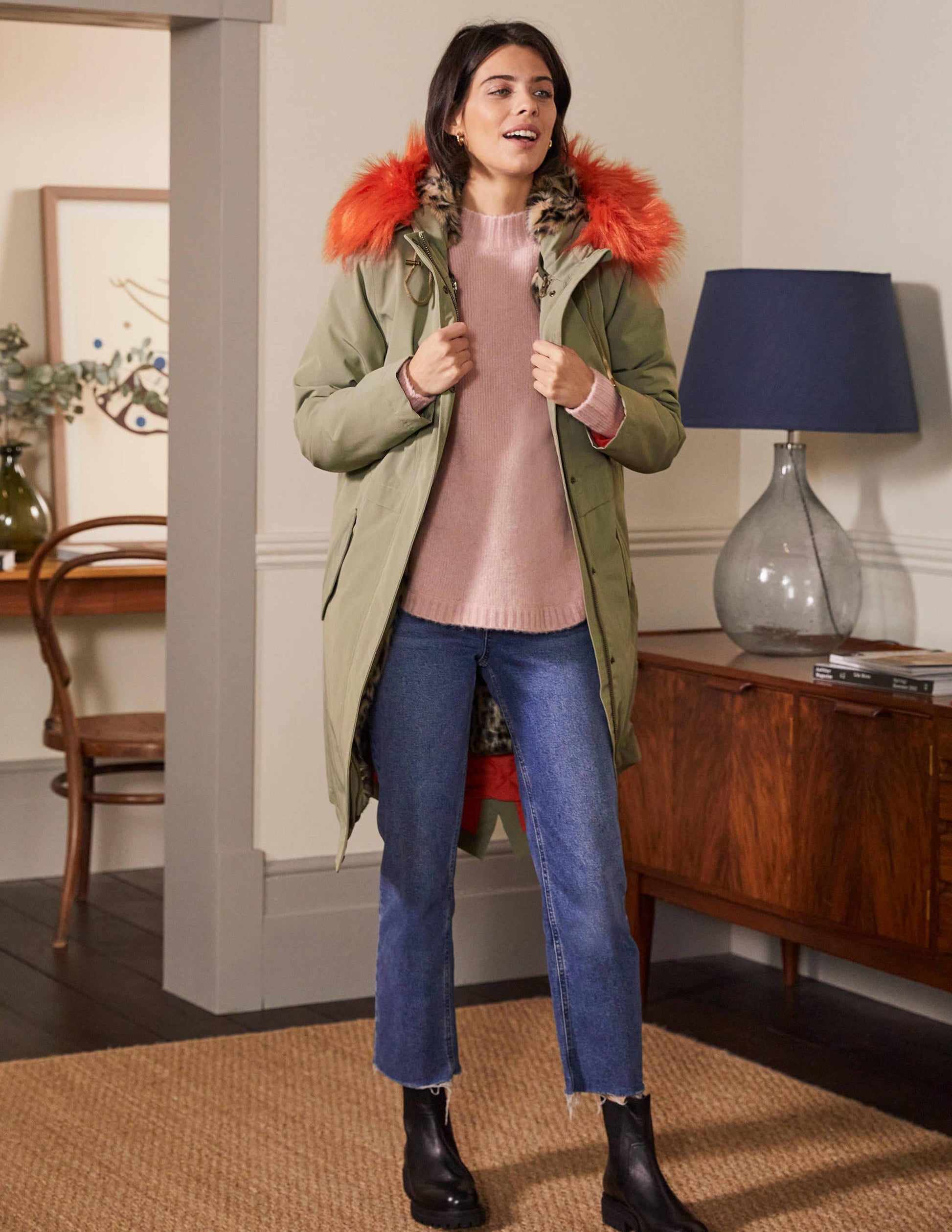 Waterproof Faux Fur Parka-Classic Khaki-1