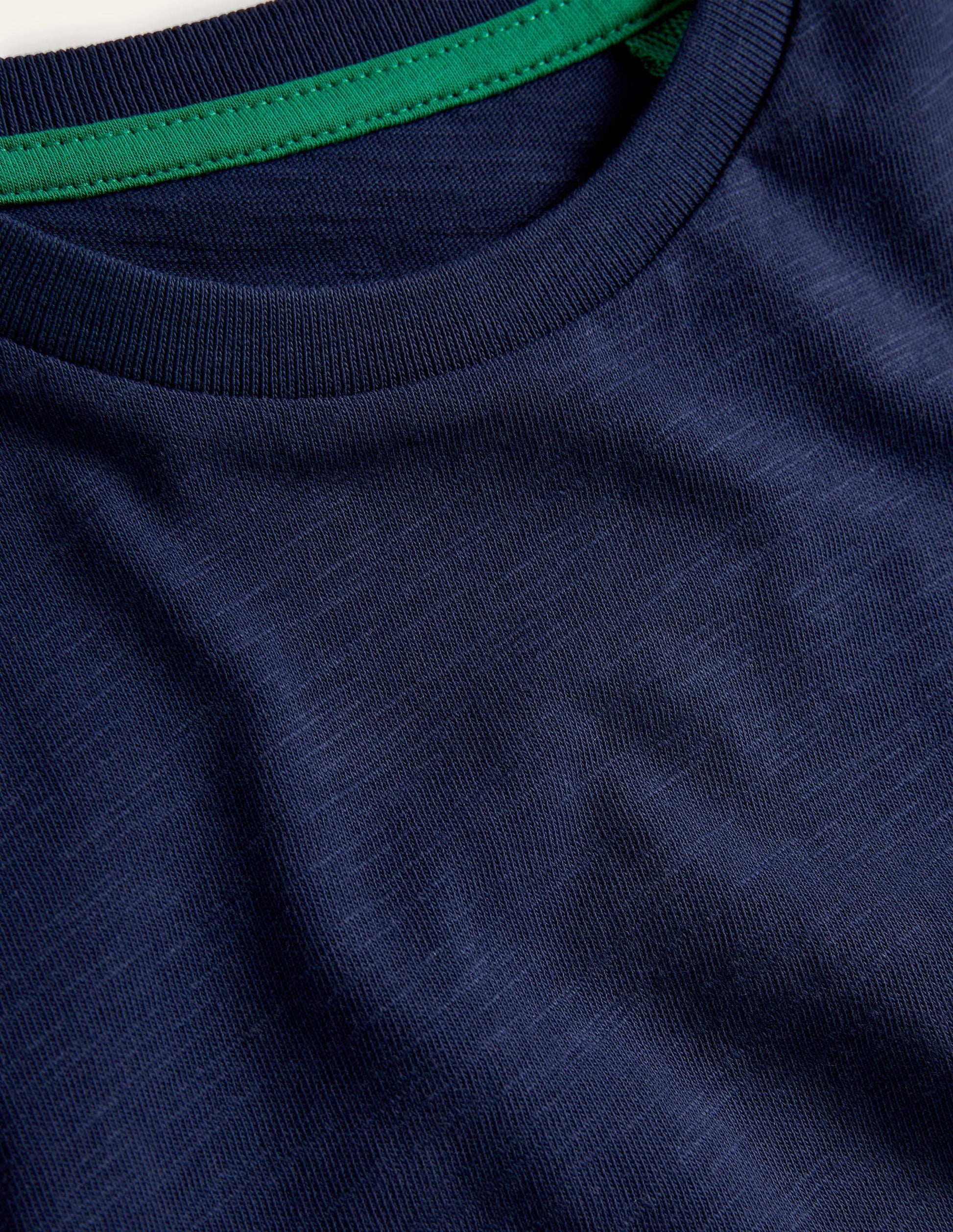 Slub Washed T-shirt-Navy Blue-3