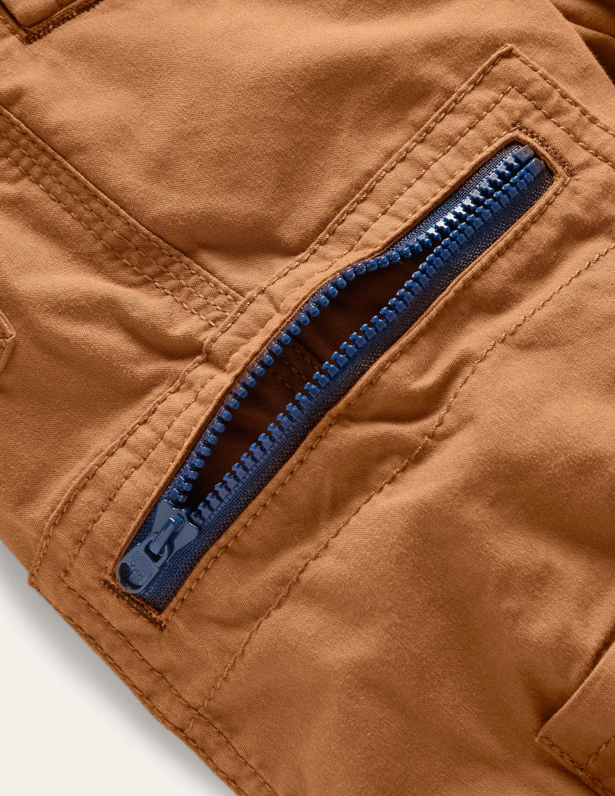 Brown Draw String Cargo Trousers-Butterscotch Brown - Image 3