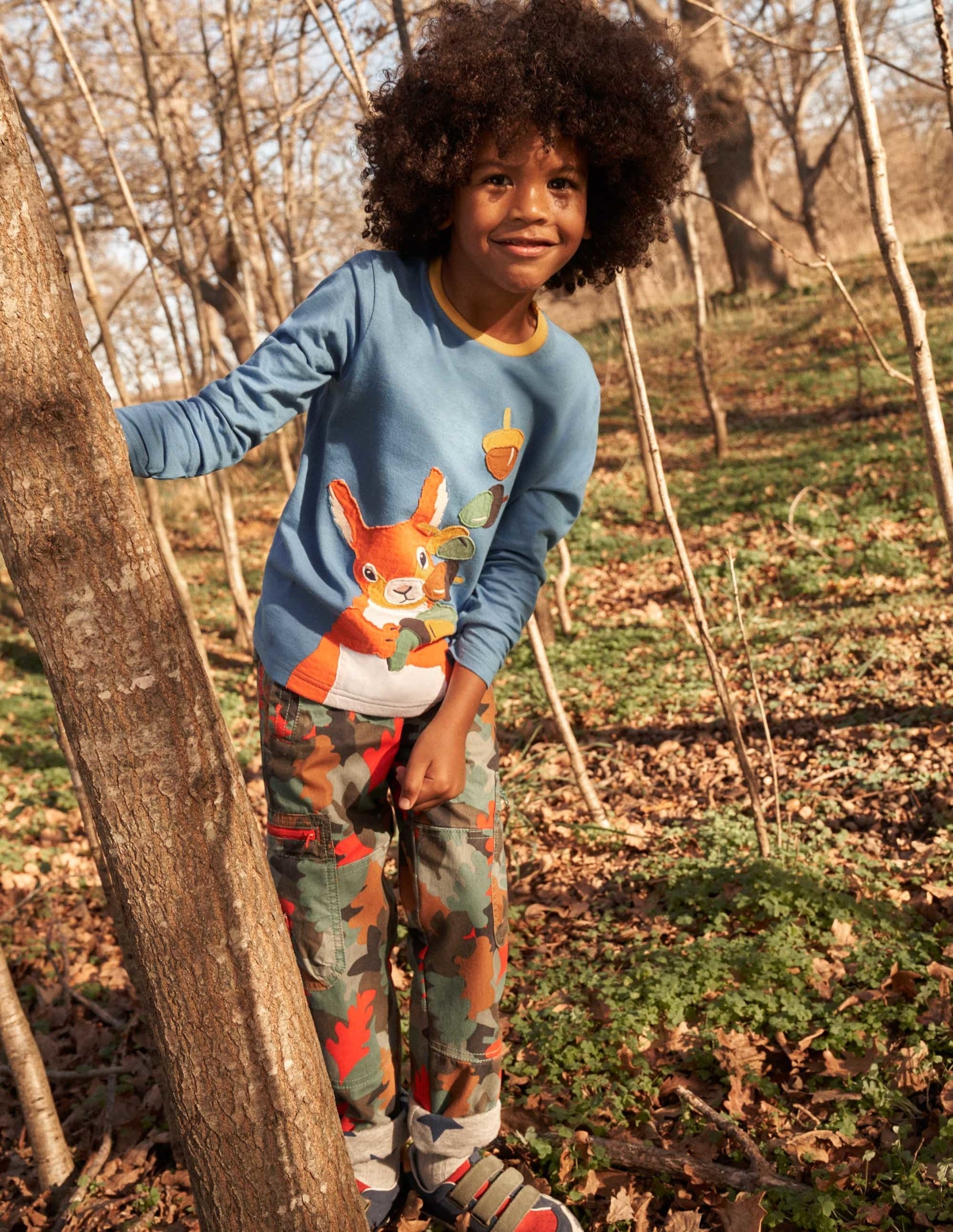 Cosy Lined Cargo Trousers-Rosemary Autumn Leaf Camo-9