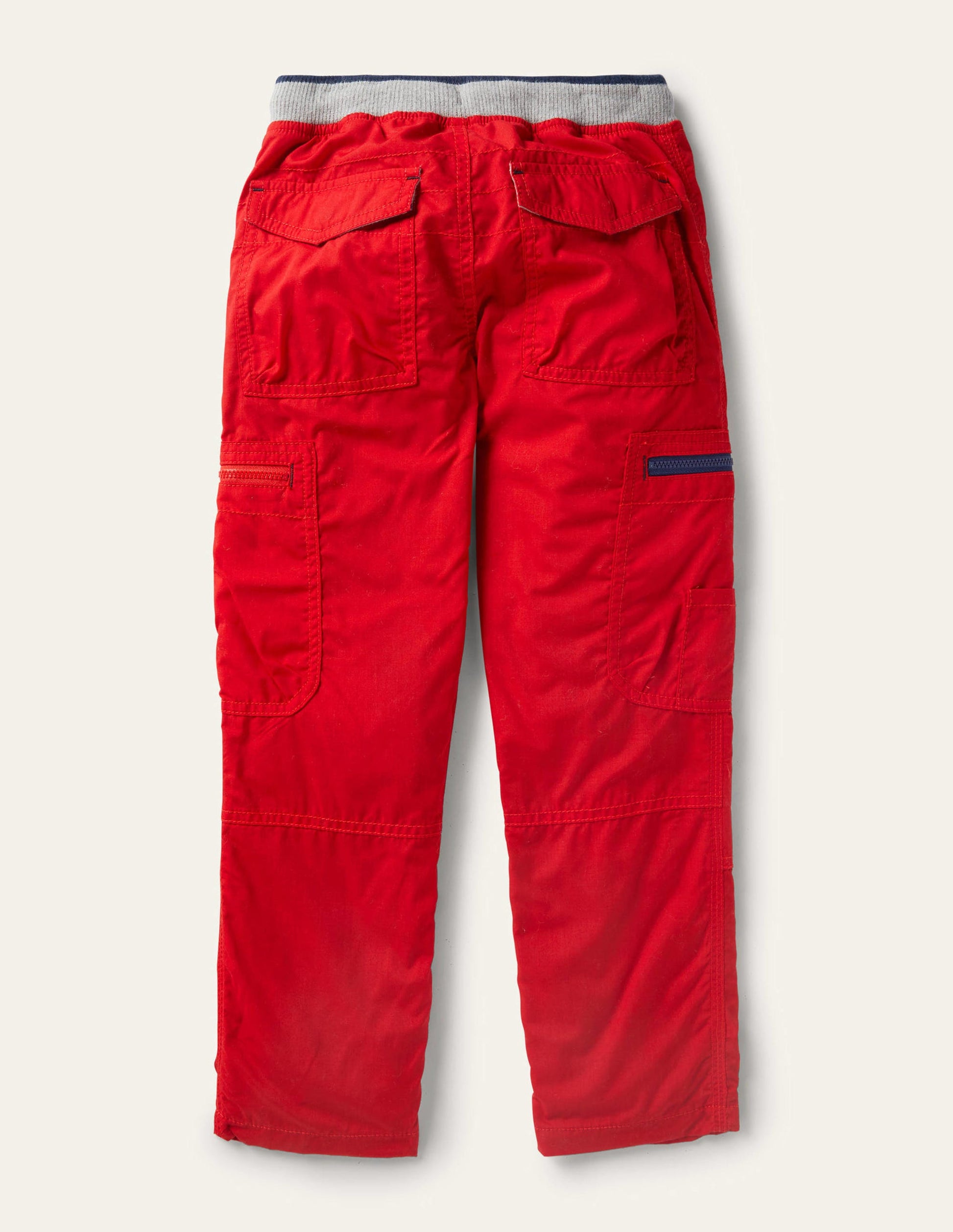 Cosy Lined Cargo Trousers-Rockabilly Red-2
