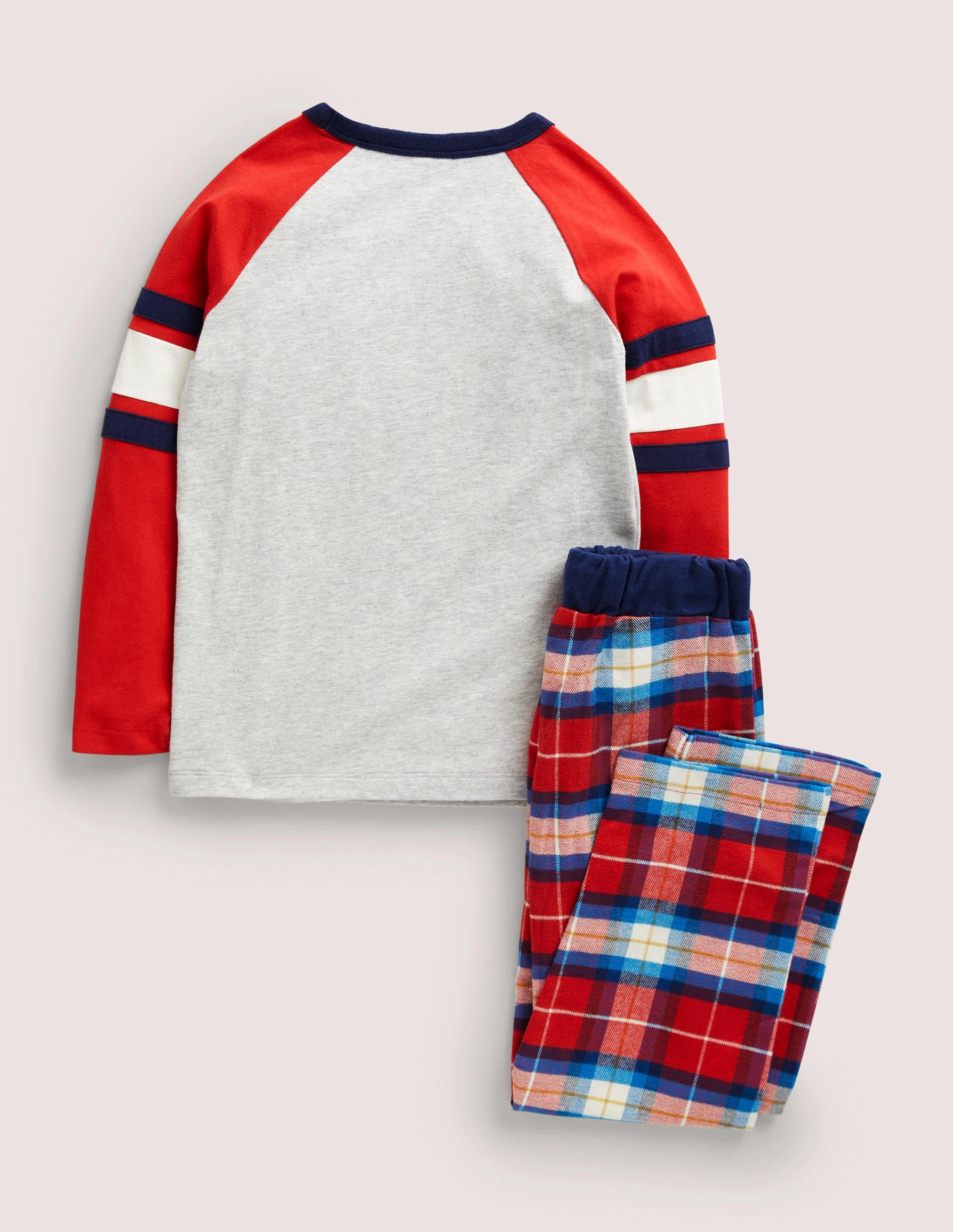 Cosy Brushed Pyjama Set-Ivory/Rockabilly Red - Image 2