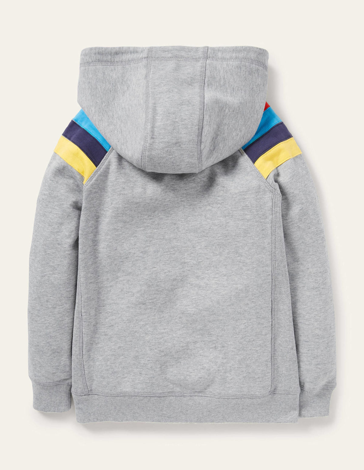 Rainbow Sleeve Zip-Up Hoodie-Grey Marl - Image 2