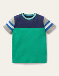 Sporty Colourblock T-shirt-Green Pepper