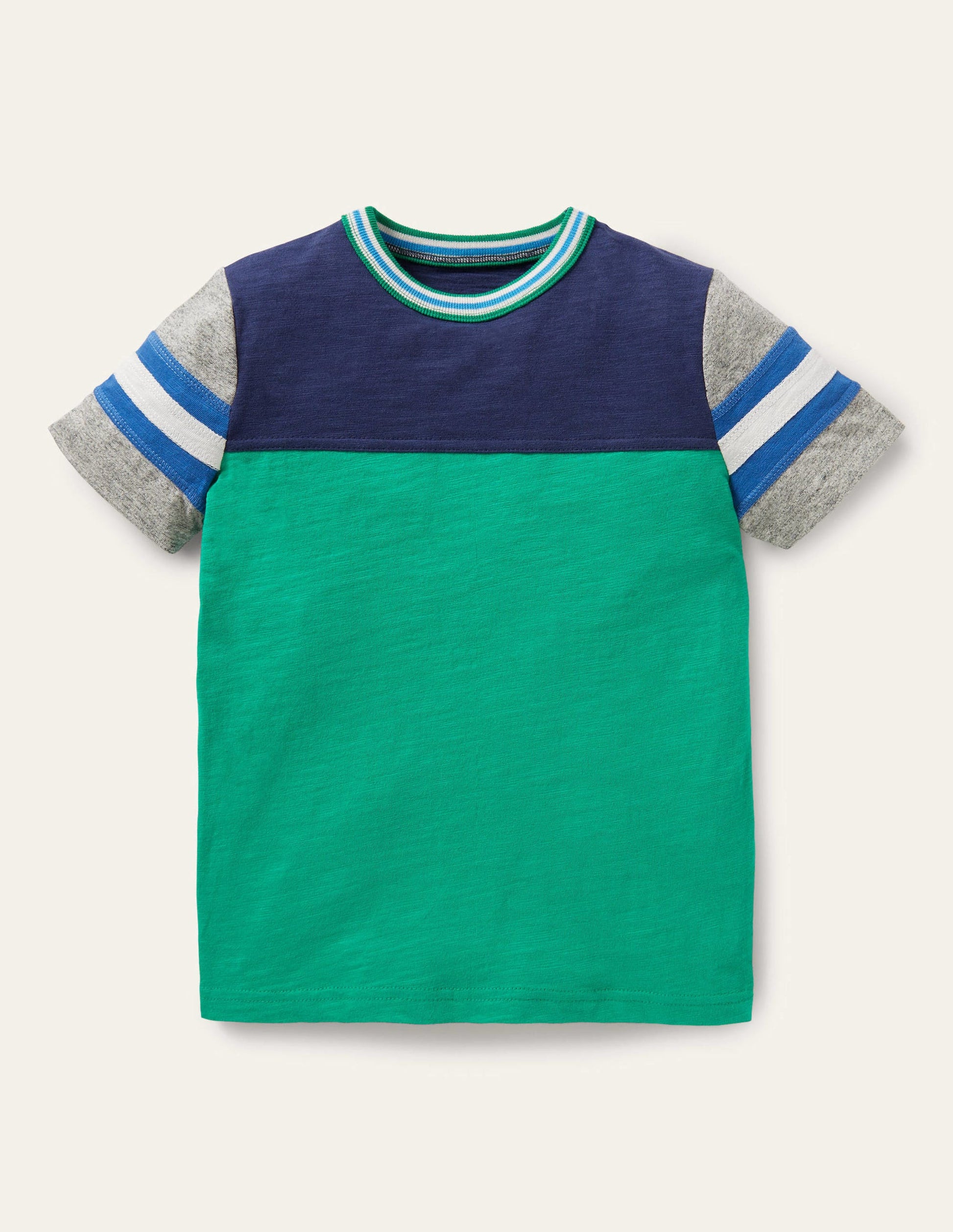 Sporty Colourblock T-shirt-Green Pepper-1