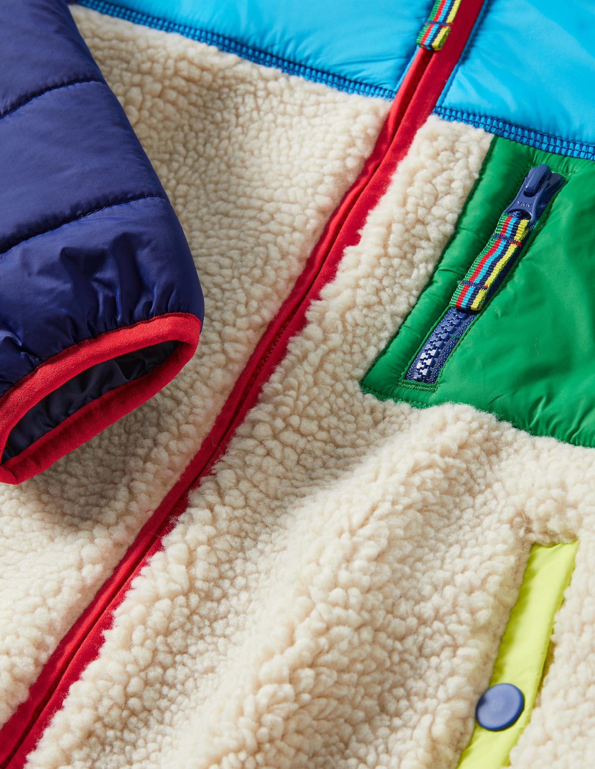 Colourblock Zip-up Fleece Jacket-Multi Colourblock-3