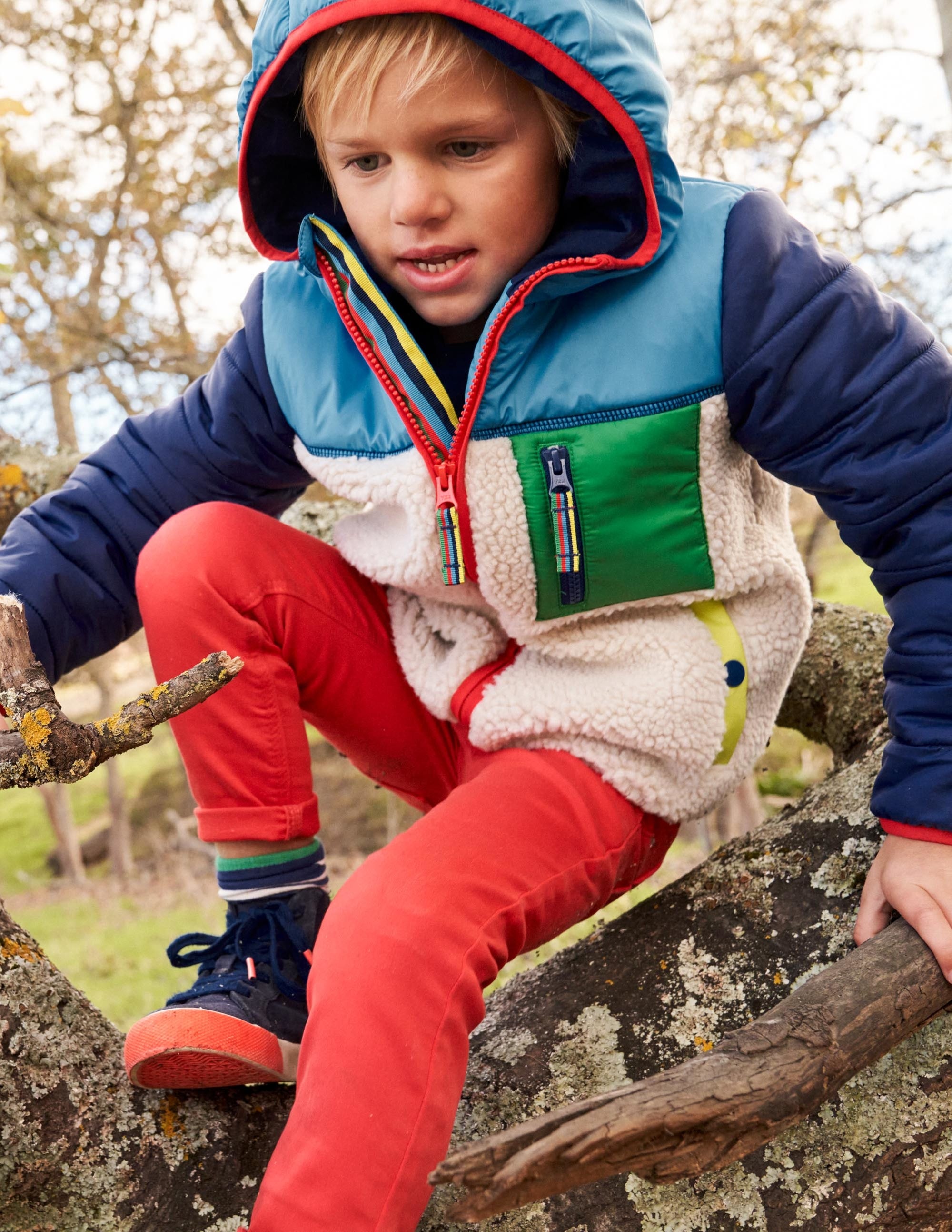Colourblock Zip-up Fleece Jacket-Multi Colourblock - Image 4