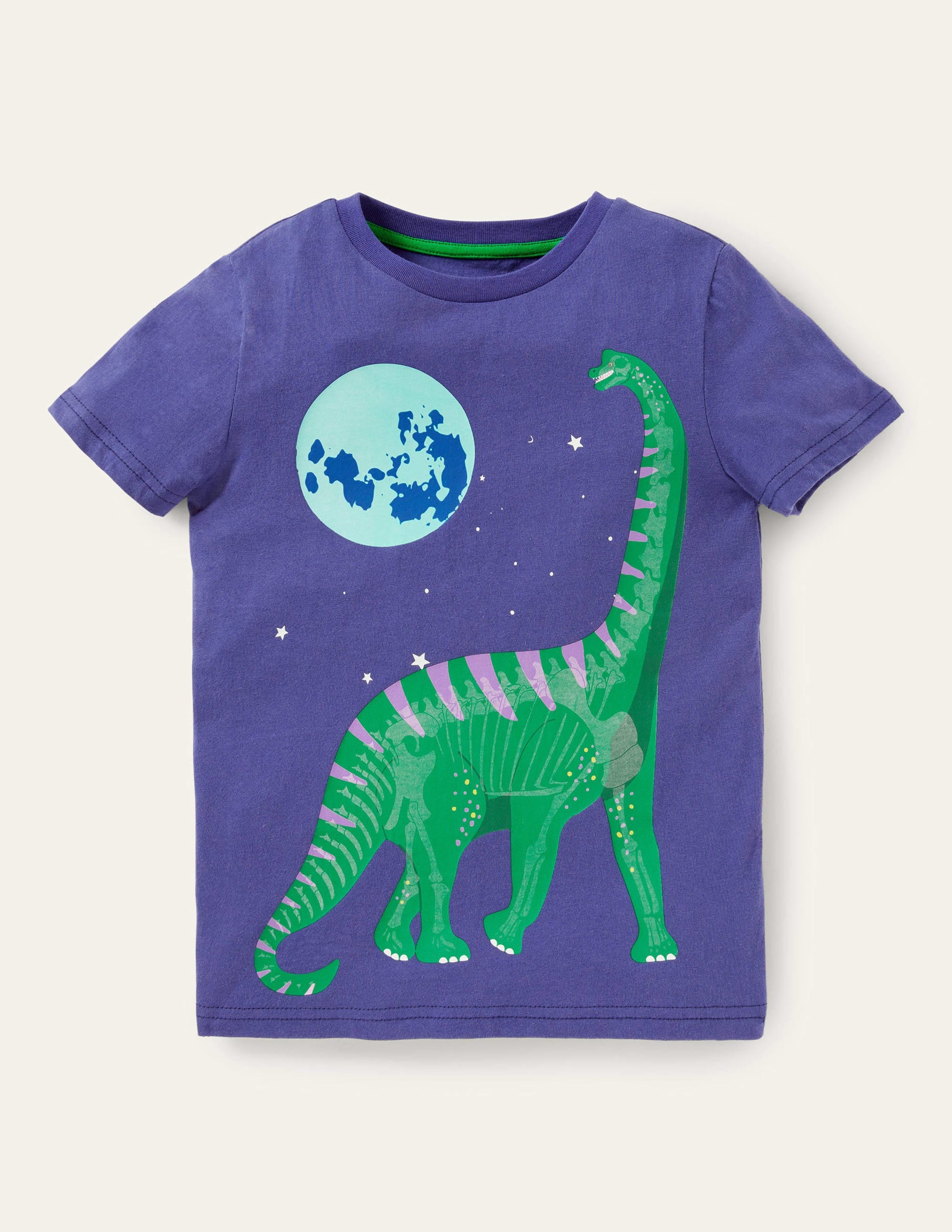 Glow-in-the-dark Scene T-shirt-Starboard Blue Dinosaur - Image 1