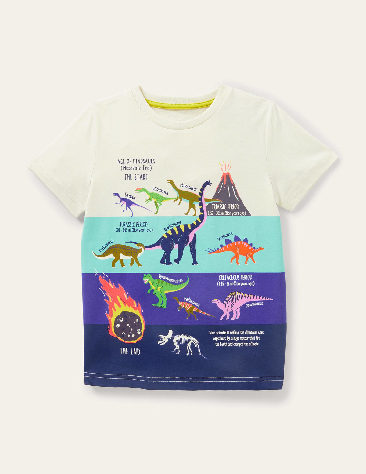 Graphic Layers T-shirt-Ivory Dinosaur - Image 1
