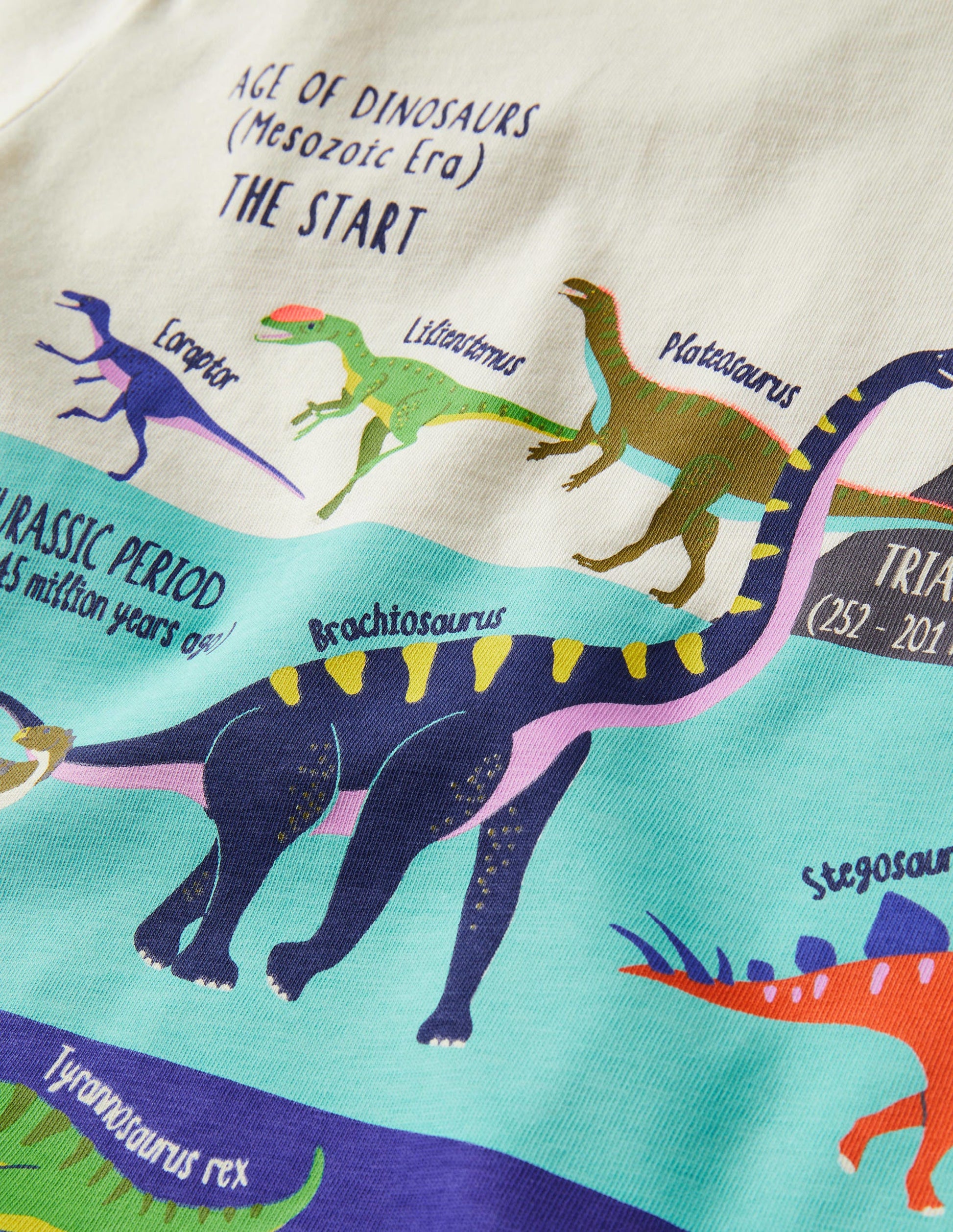 Graphic Layers T-shirt-Ivory Dinosaur-3
