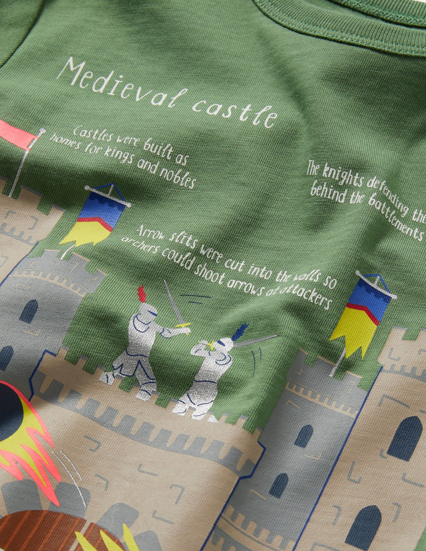 Educational History T-shirt-Safari Green Castle