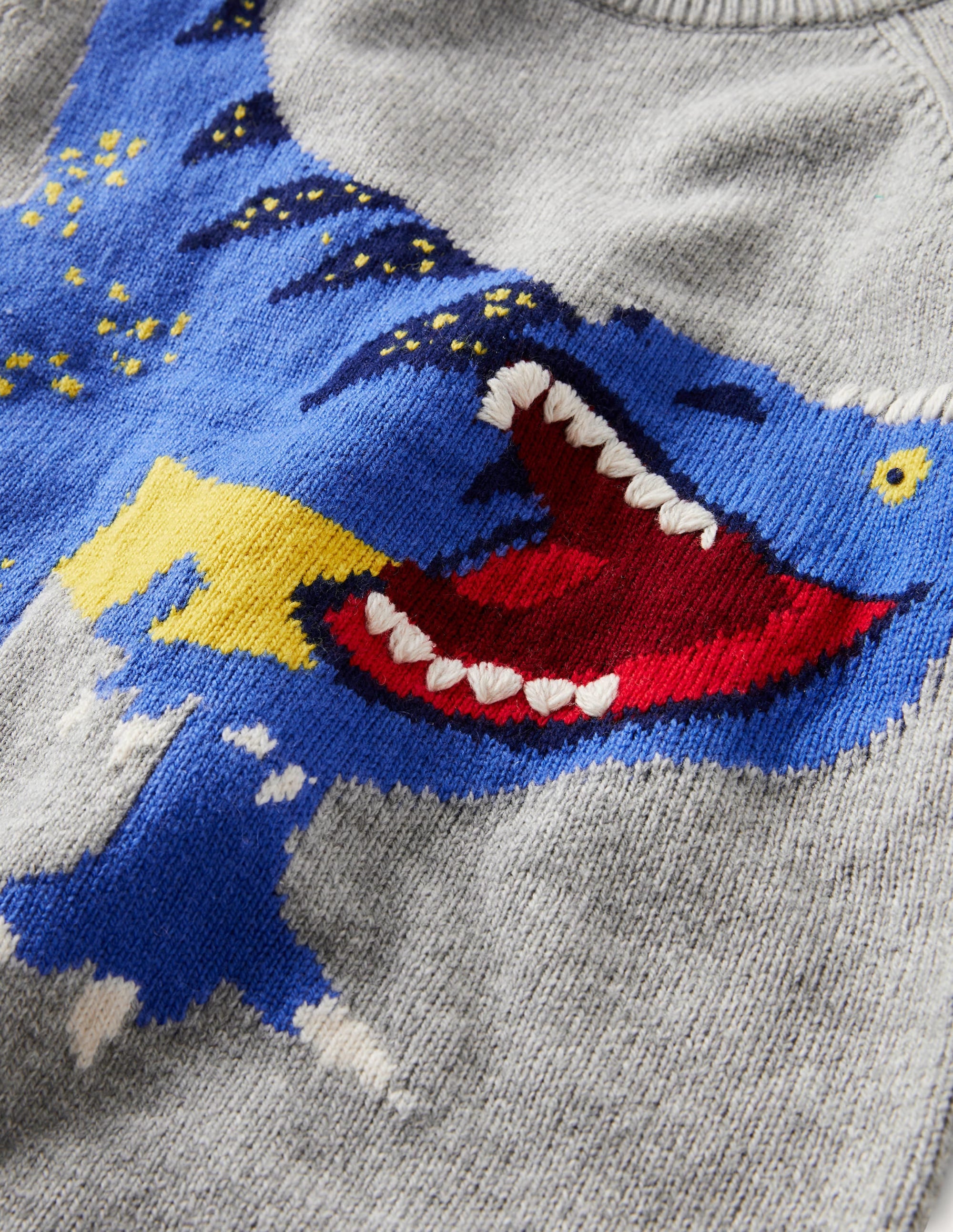 Fun Jumper-Grey Melange Dinosaur - Image 3