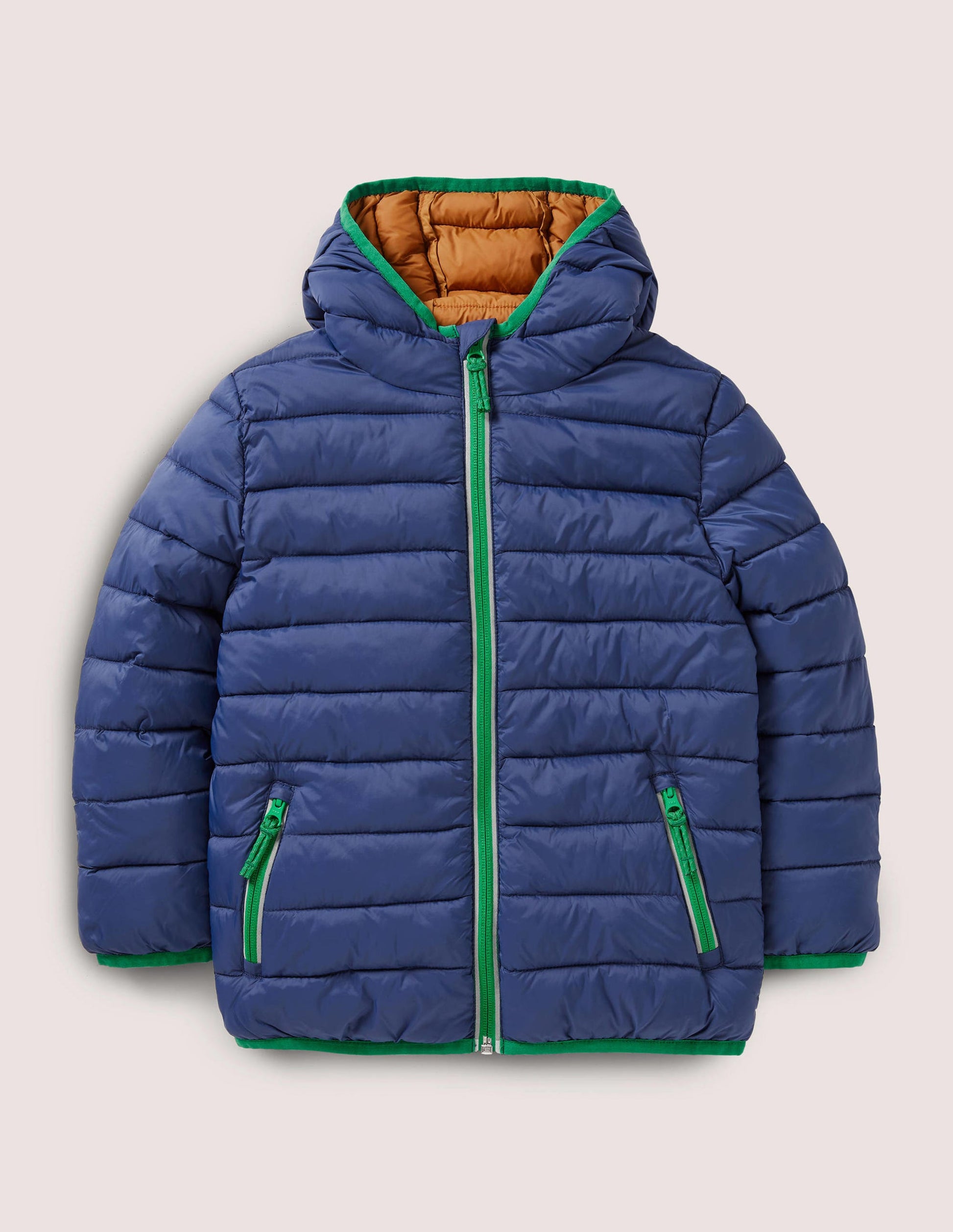 Cosy Pack-away Padded Jacket-Navy /Nutty Brown-1