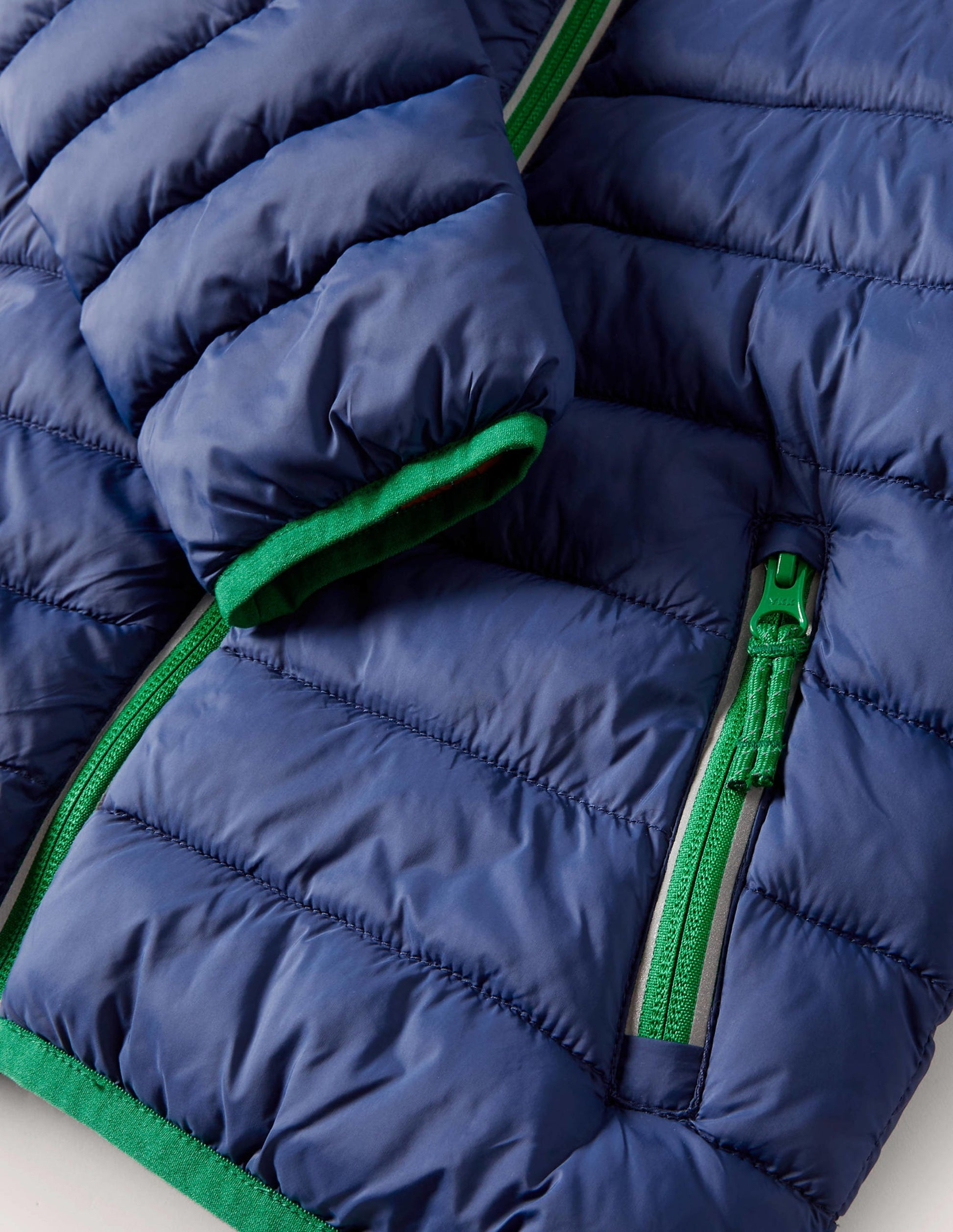Cosy Pack-away Padded Jacket-Navy /Nutty Brown-3