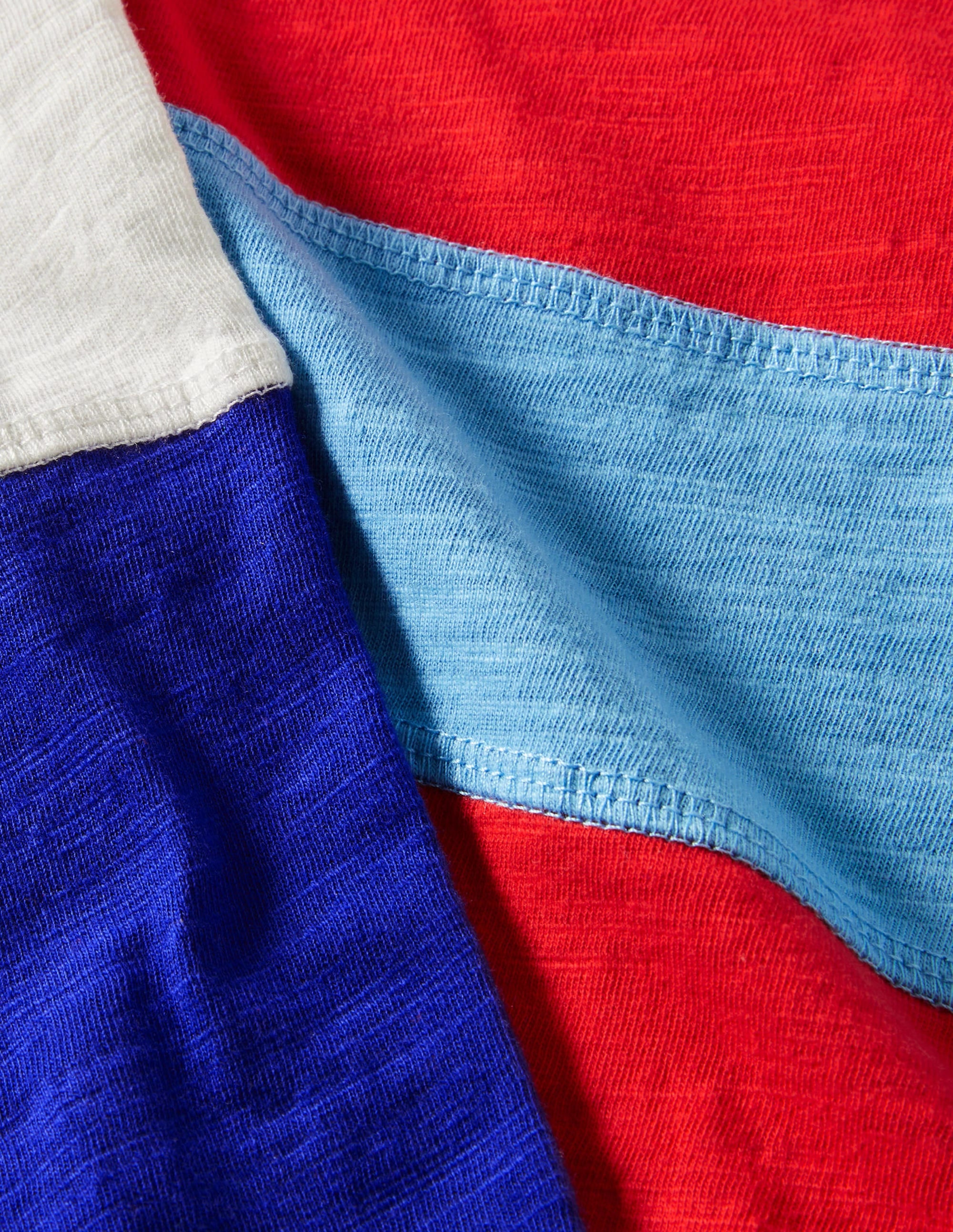 Sporty Long Sleeve T-shirt-Red Colourblock - Image 3