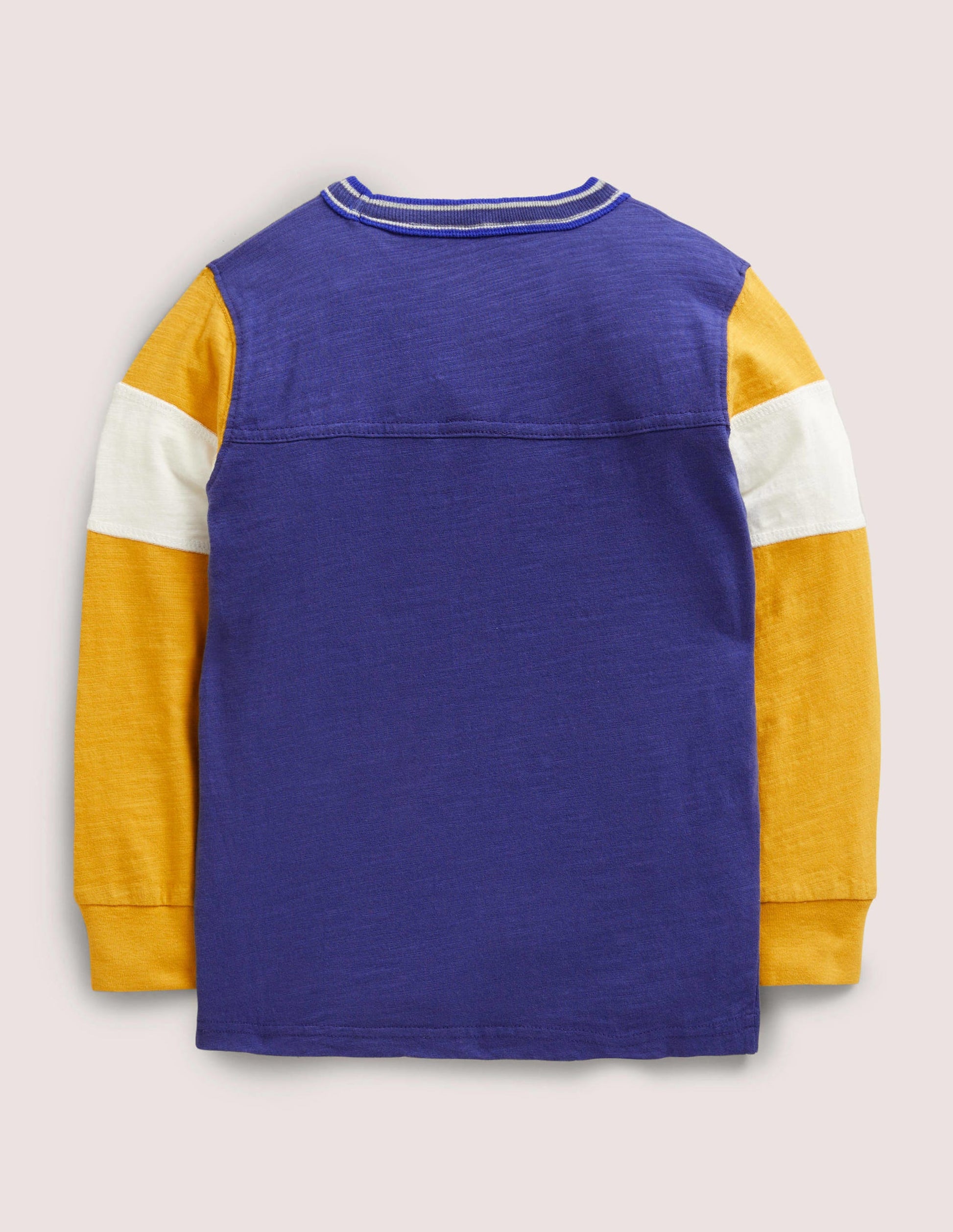 Sporty Long Sleeve T-shirt-Yellow Colourblock-2