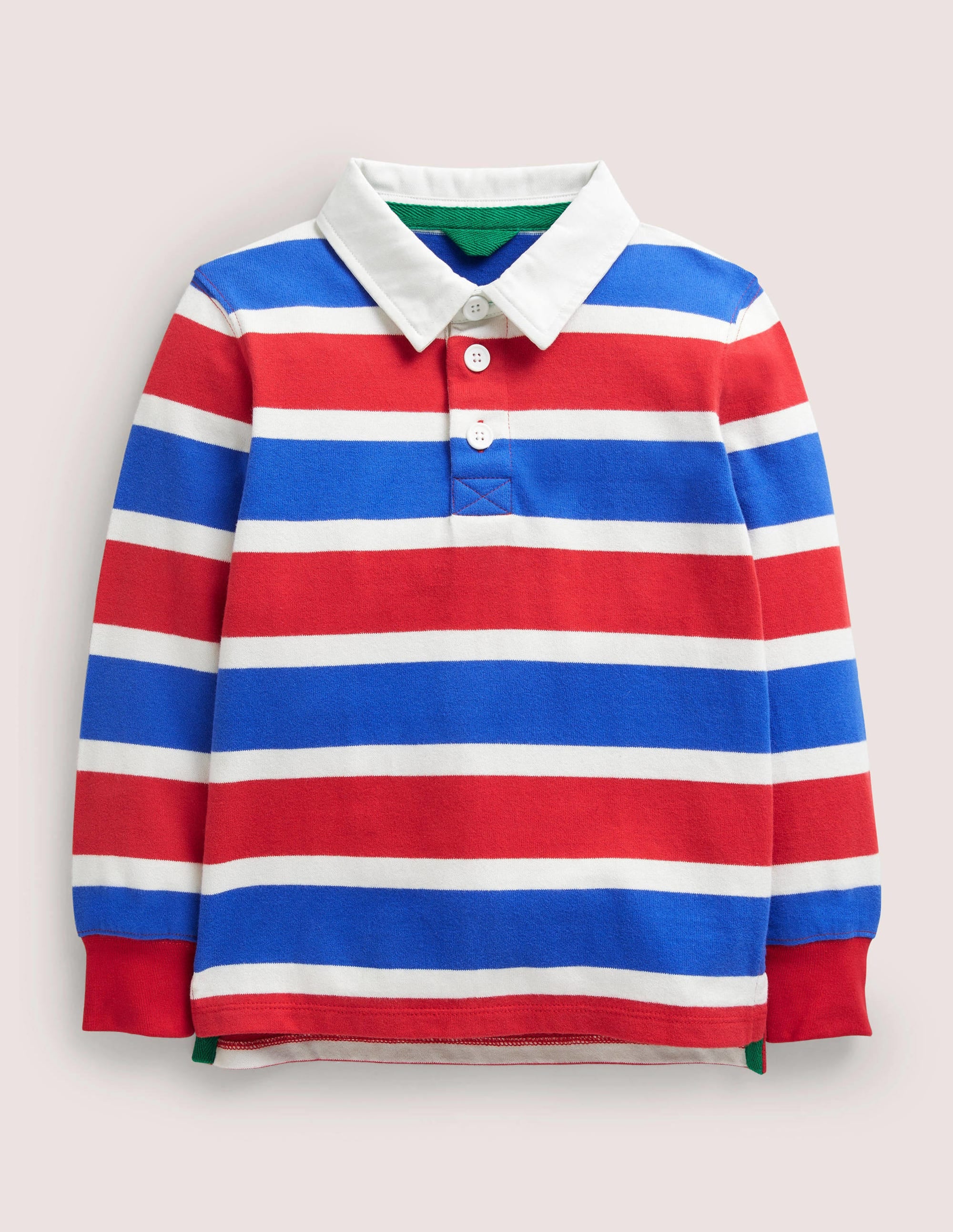Classic Rugby Shirt-Rockabilly Red/ Brilliant Blue - Image 1