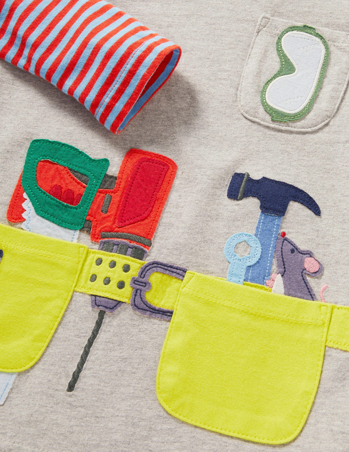 Occupational Appliqué T-shirt-Grey Marl Builder-3