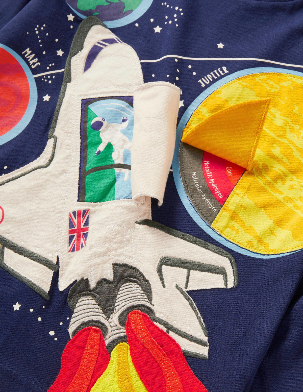 Lift-the-flap Rocket T-shirt-Navy Ombre Rocket-3