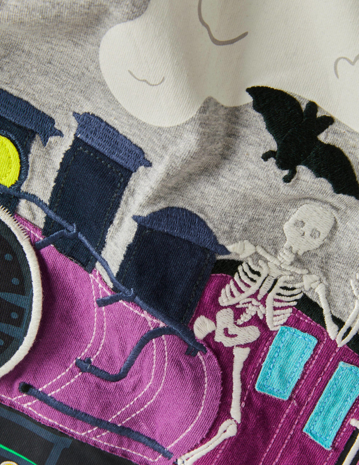 Halloween Flap T-shirt-Marl Grey Ghost Train - Image 3