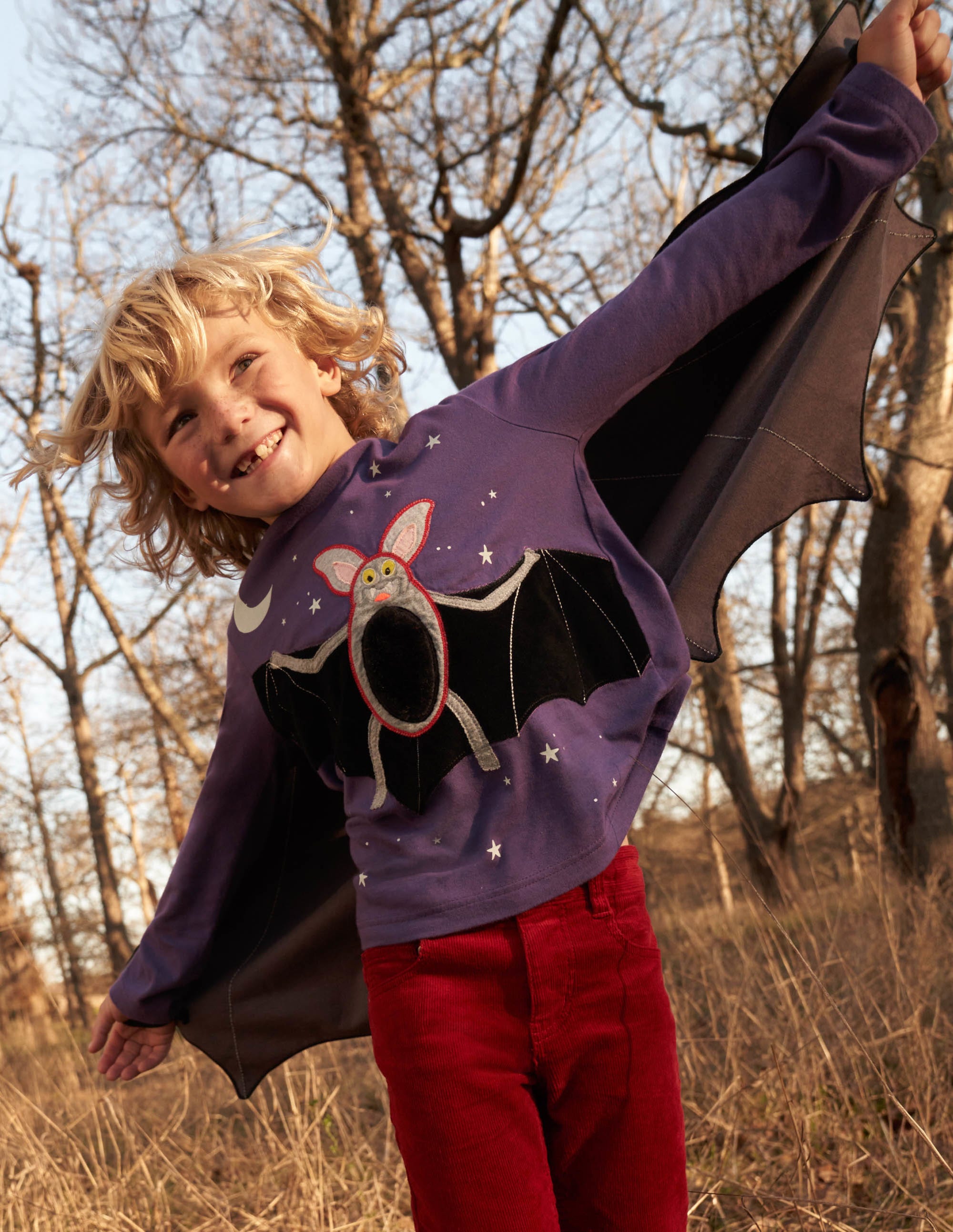 Halloween Glow Bat T-shirt-Bijou Purple Bat - Image 4