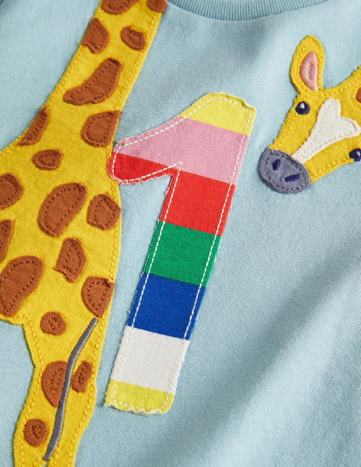 Birthday Appliqué T-shirt-Mineral Blue One - Image 3