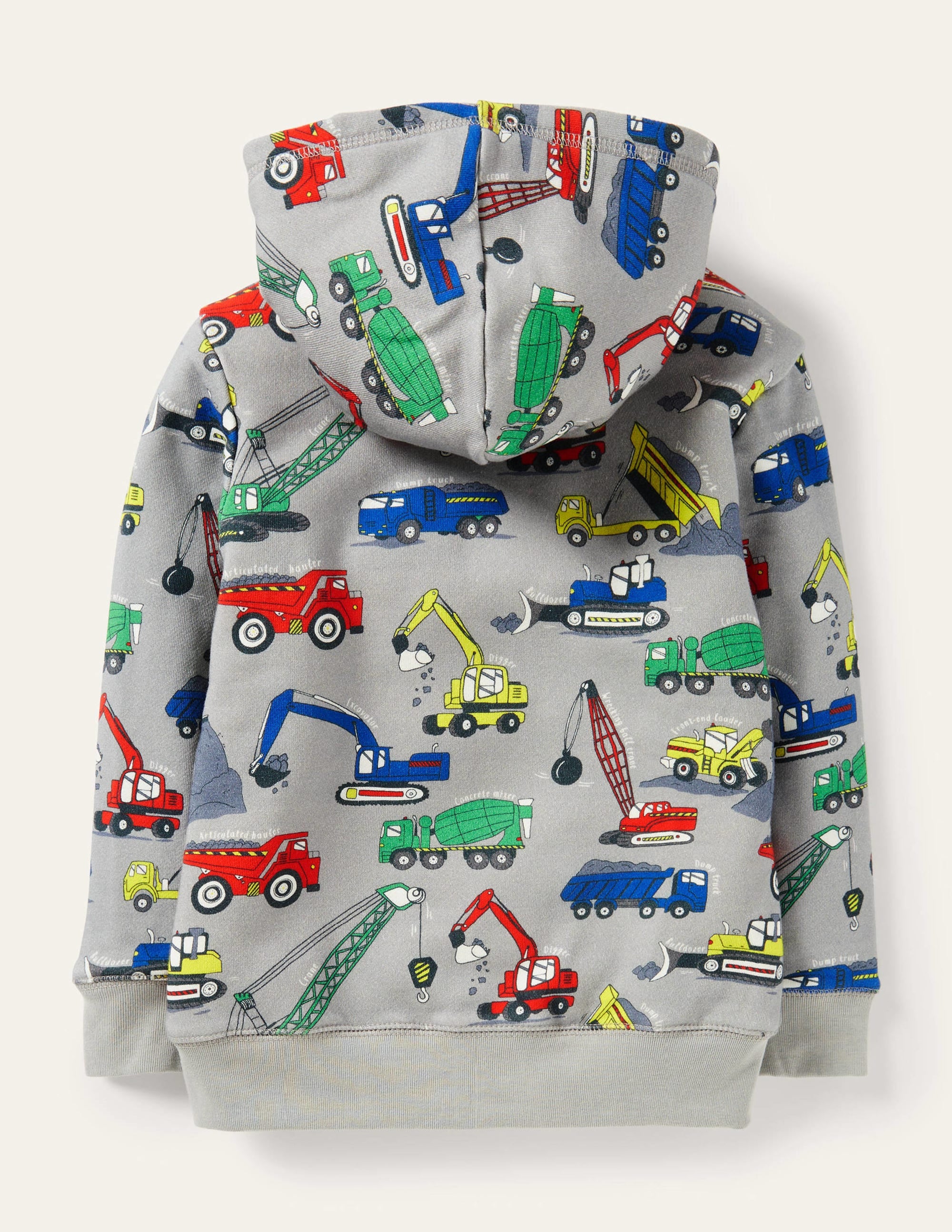 Shaggy-lined Printed Hoodie-Grey Marl Dig It - Image 2