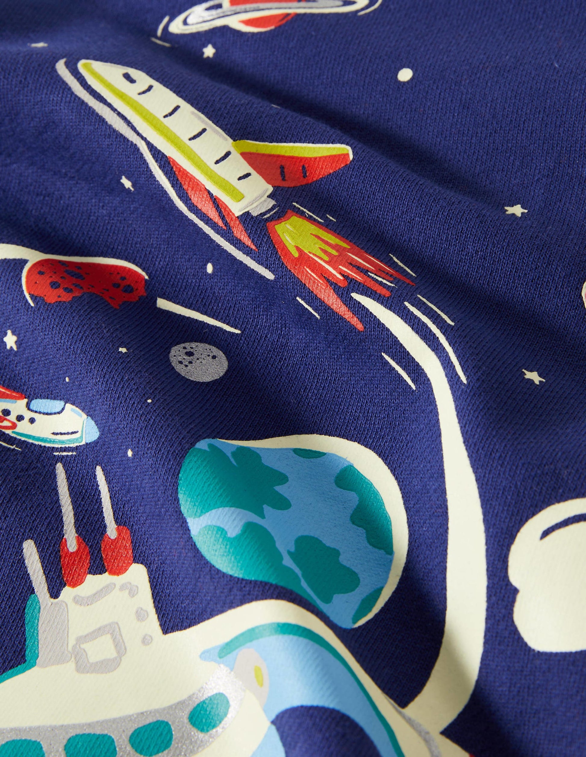 Glowing Space Sweatshirt-School Navy Space Print-3
