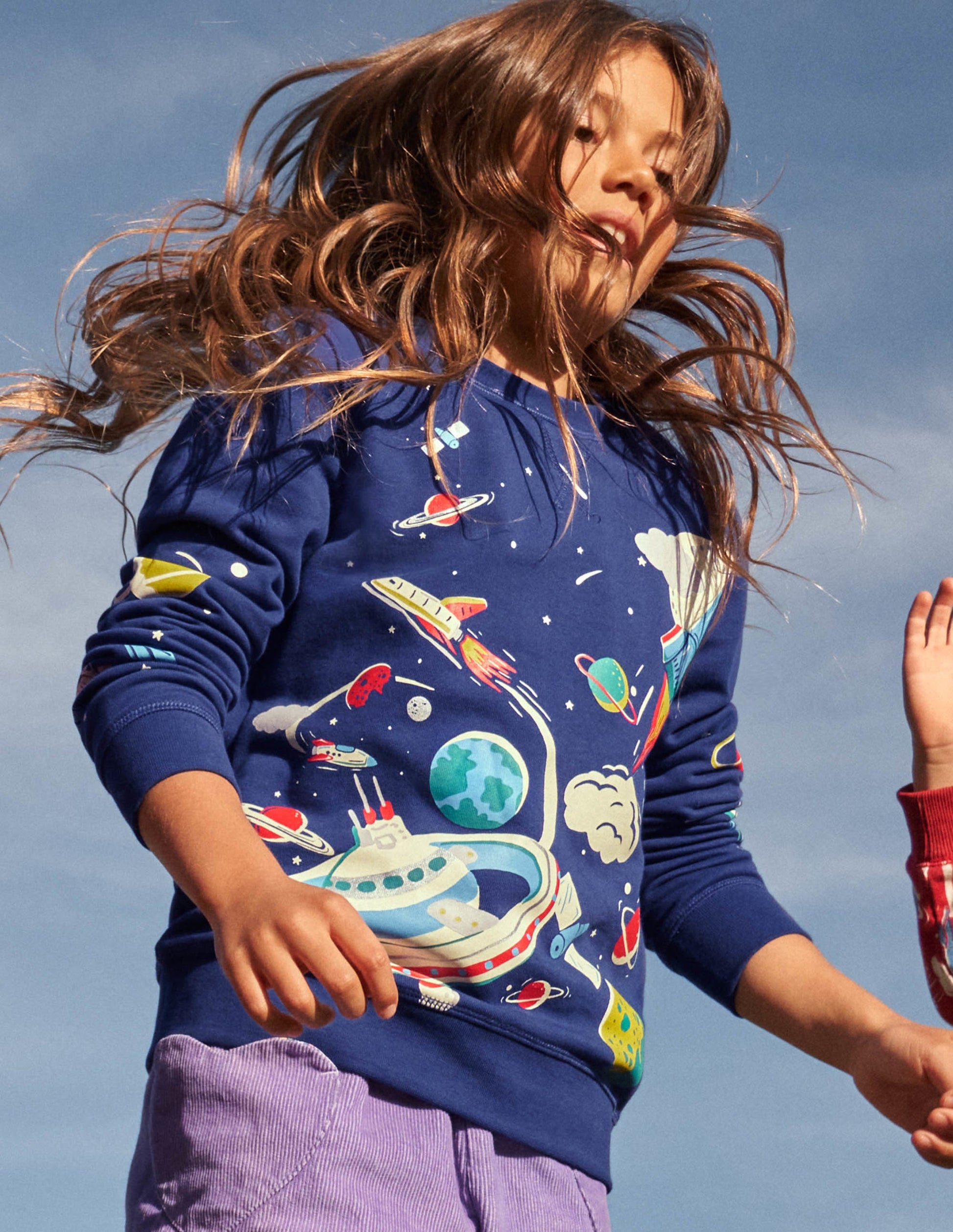 Glowing Space Sweatshirt-School Navy Space Print-6