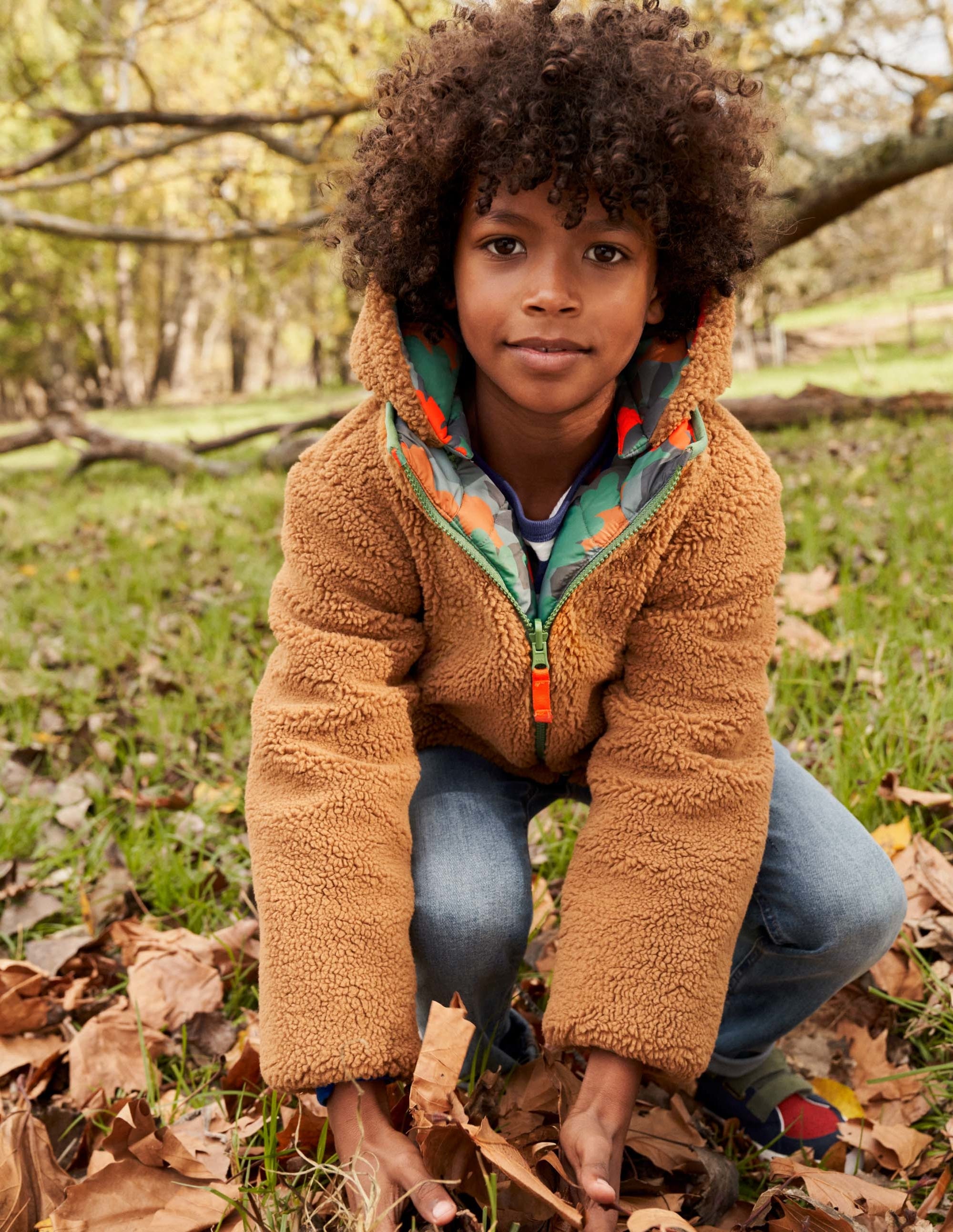 Autumn Leaf Reversible Teddy Puffer Jacket-Rosemary Autumn Leaf Camo - Image 6