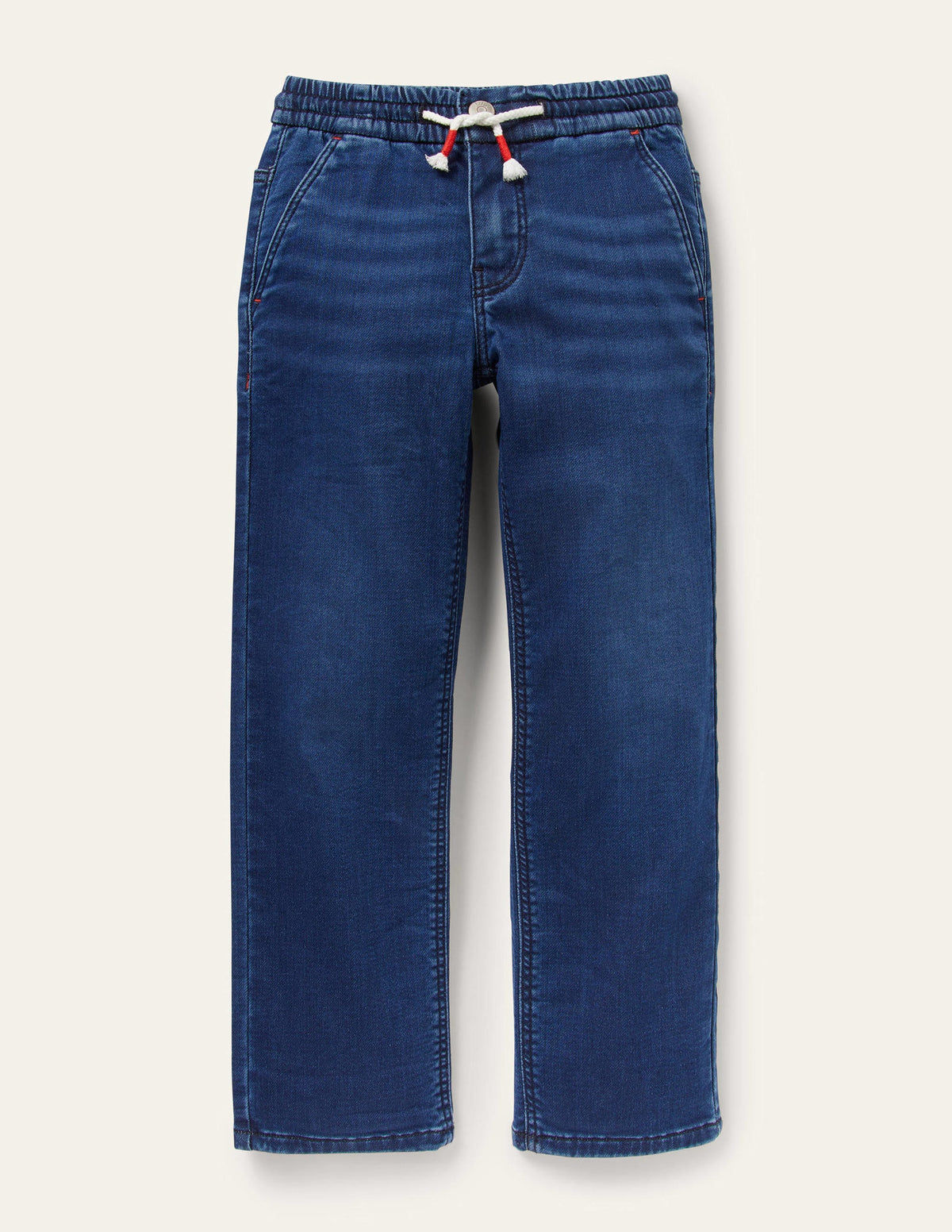 Denim Pull On Straight Leg Jeans-Mid Vintage Denim - Image 1