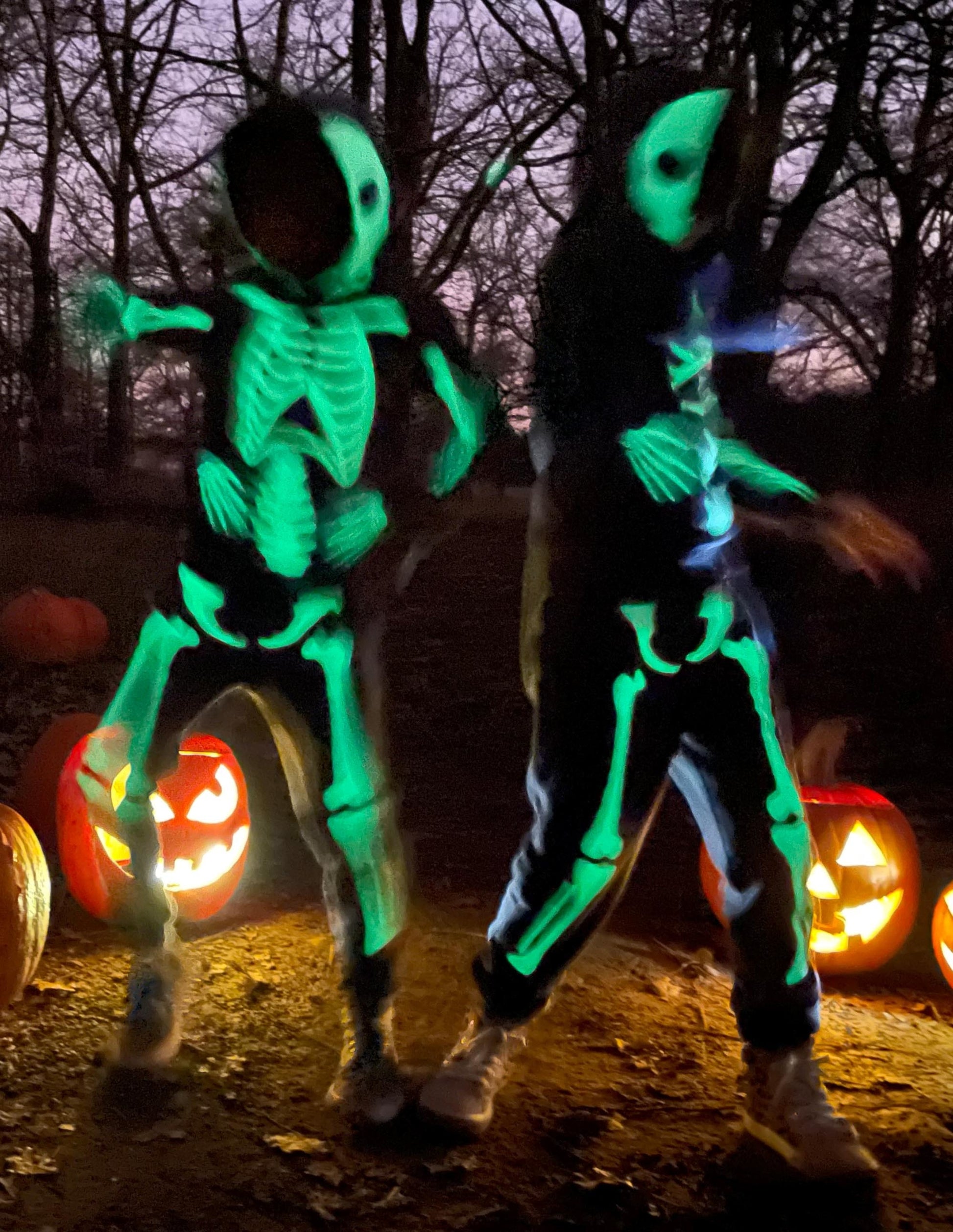 Halloween Glow Skeleton Hoodie-Smoke Grey Glowing Skeleton-8