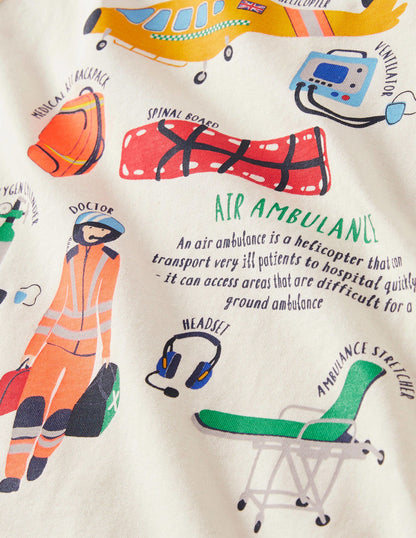 Printed Graphic T-shirt-Ivory Air Ambulance-3