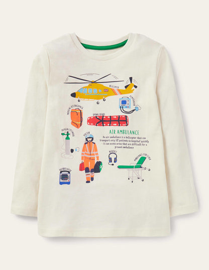 Printed Graphic T-shirt-Ivory Air Ambulance-1