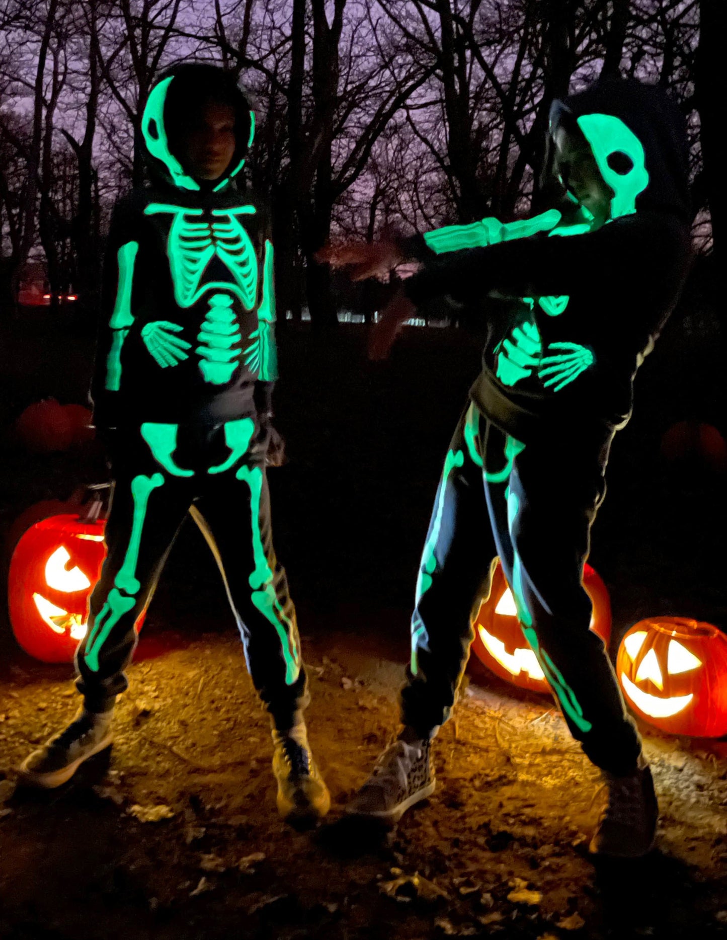 Halloween Skeleton Joggers-Smoke Grey Skeleton