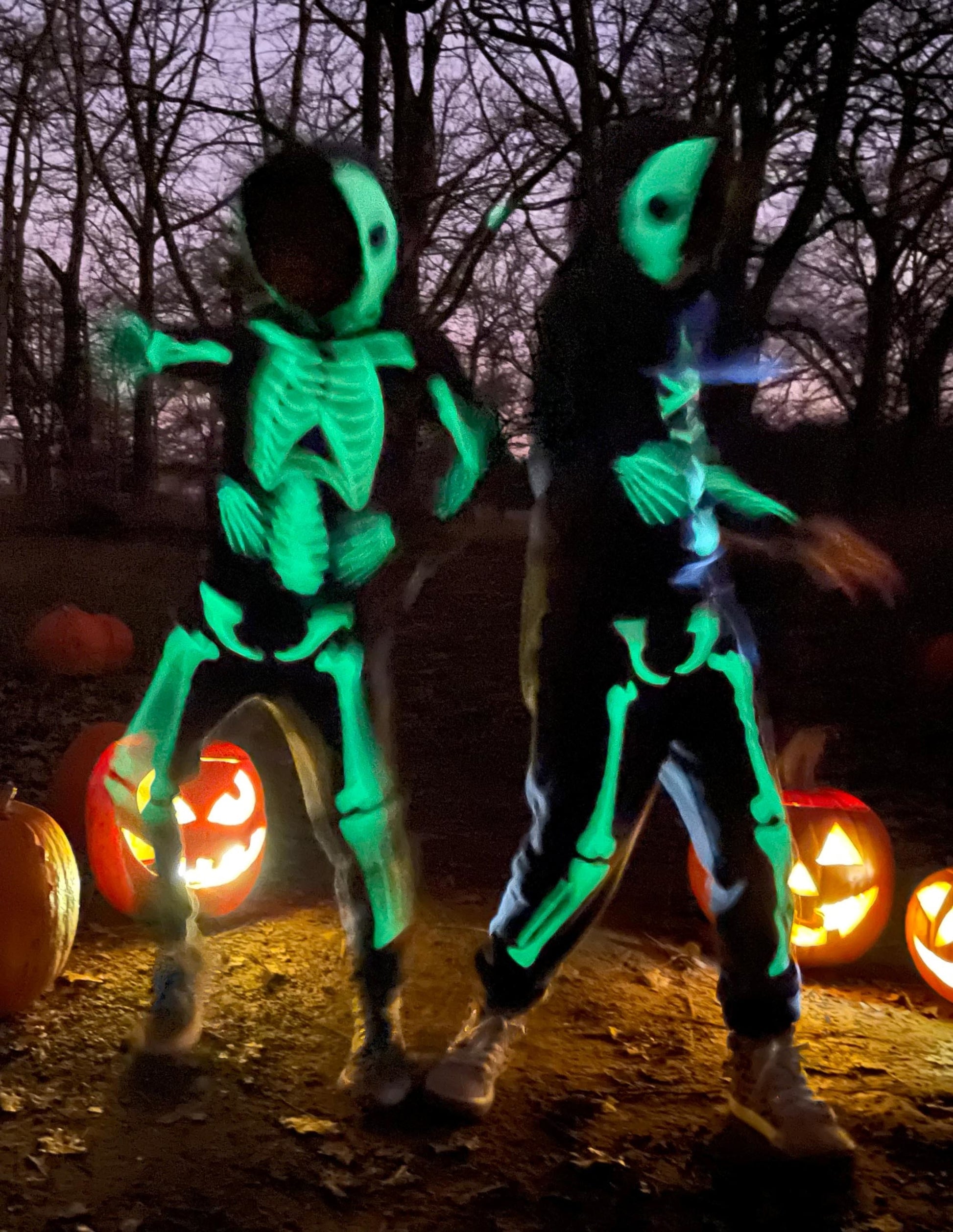 Halloween Skeleton Joggers-Smoke Grey Skeleton-8