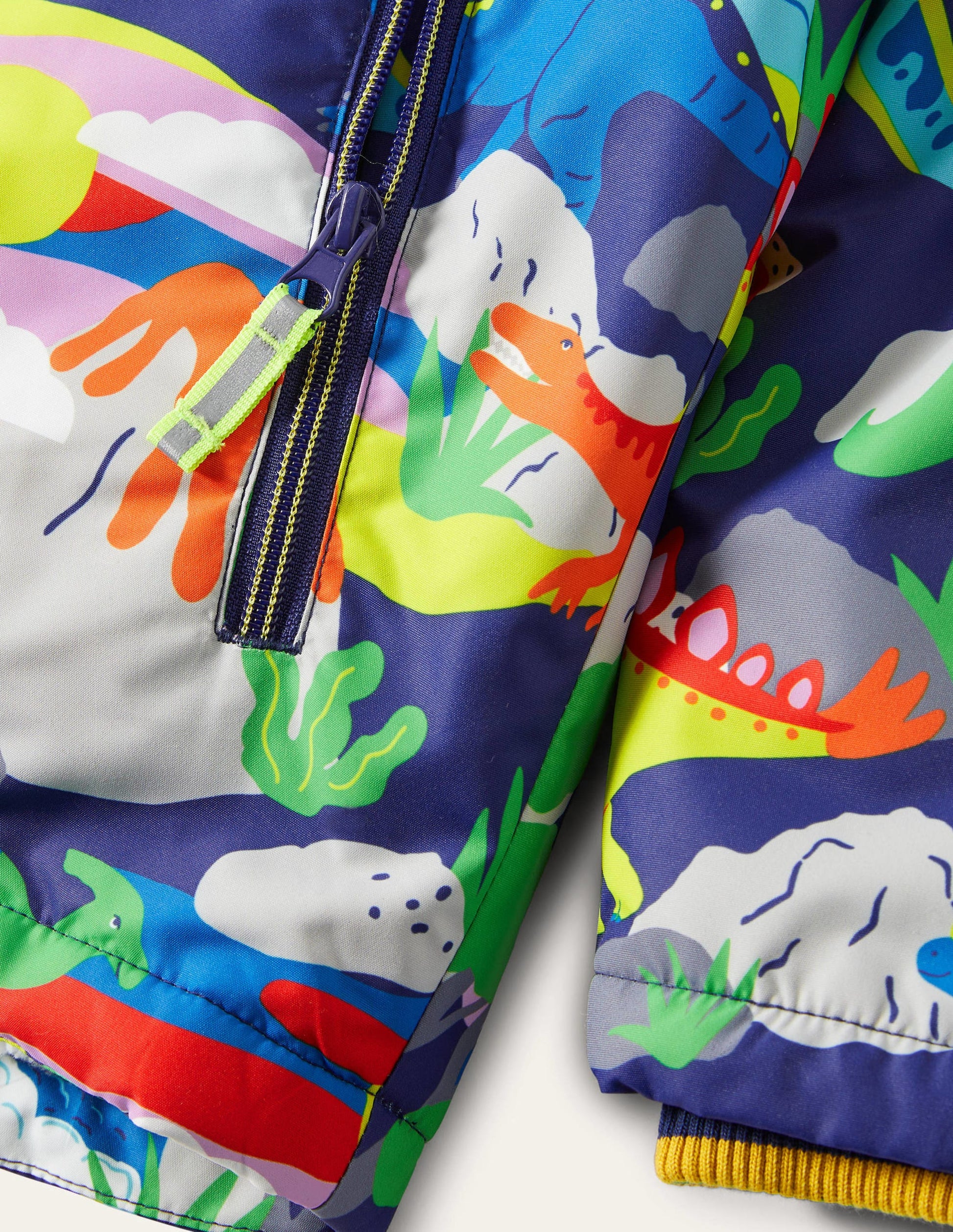 Cosy Sherpa-lined Anorak-Starboard Blue Multi Dino-3