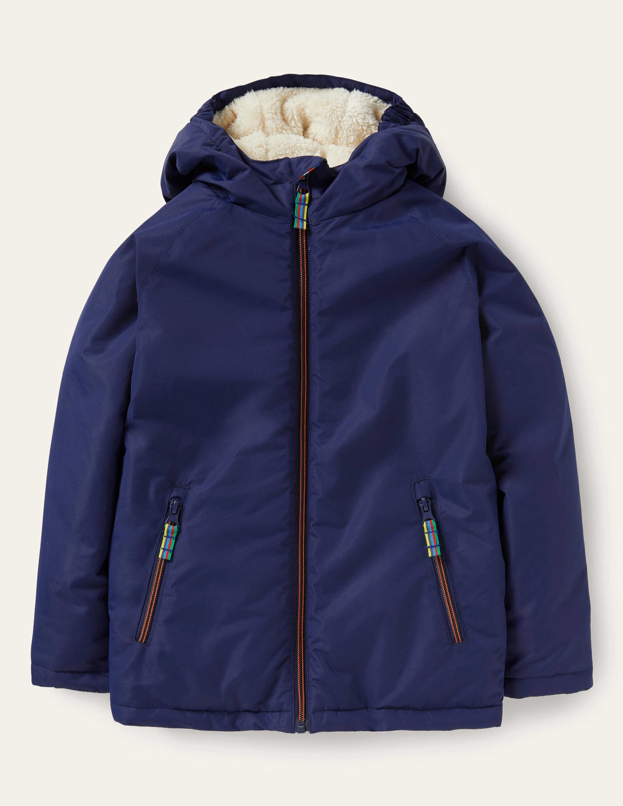 Navy Sherpa-lined Anorak-College Navy - Image 1