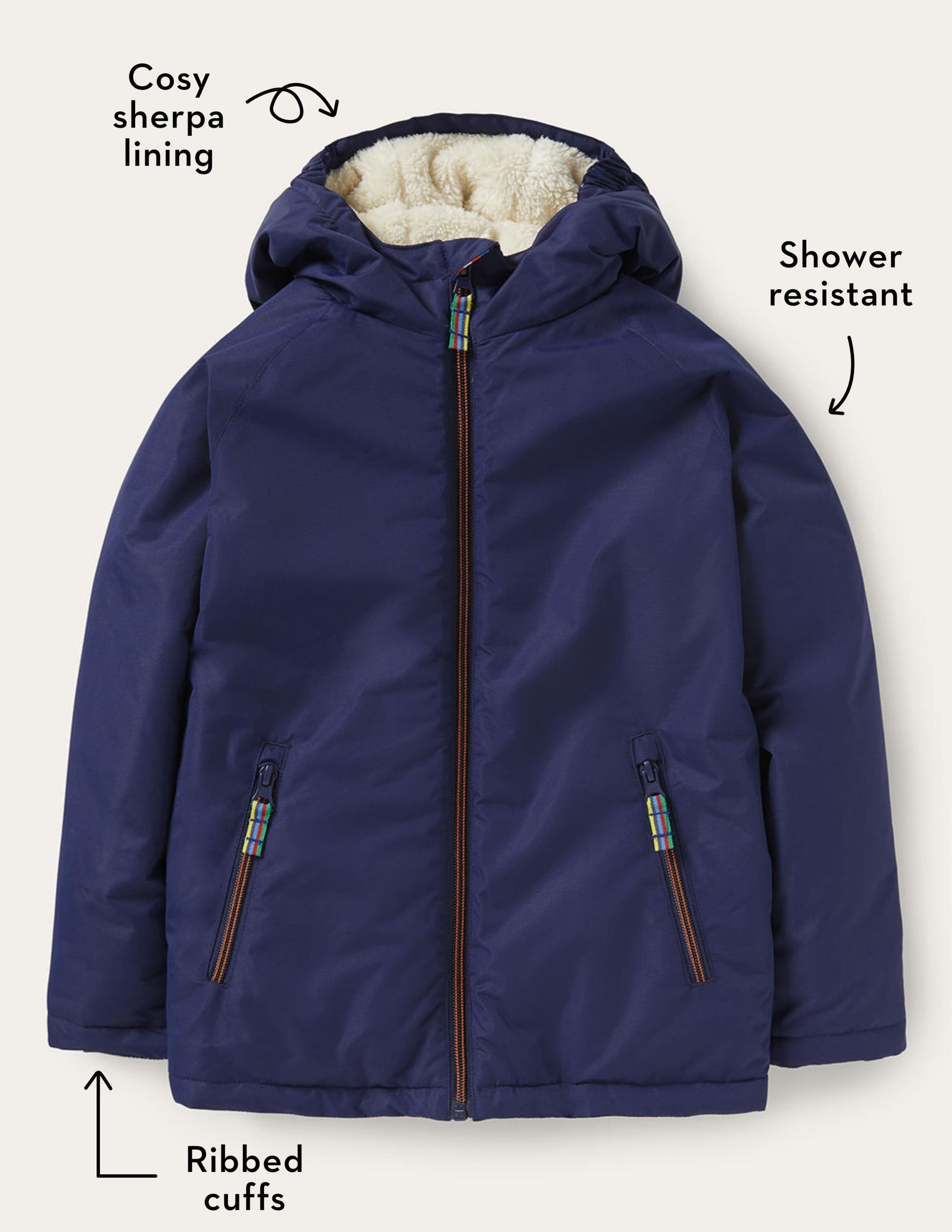 Navy Sherpa-lined Anorak-College Navy-4