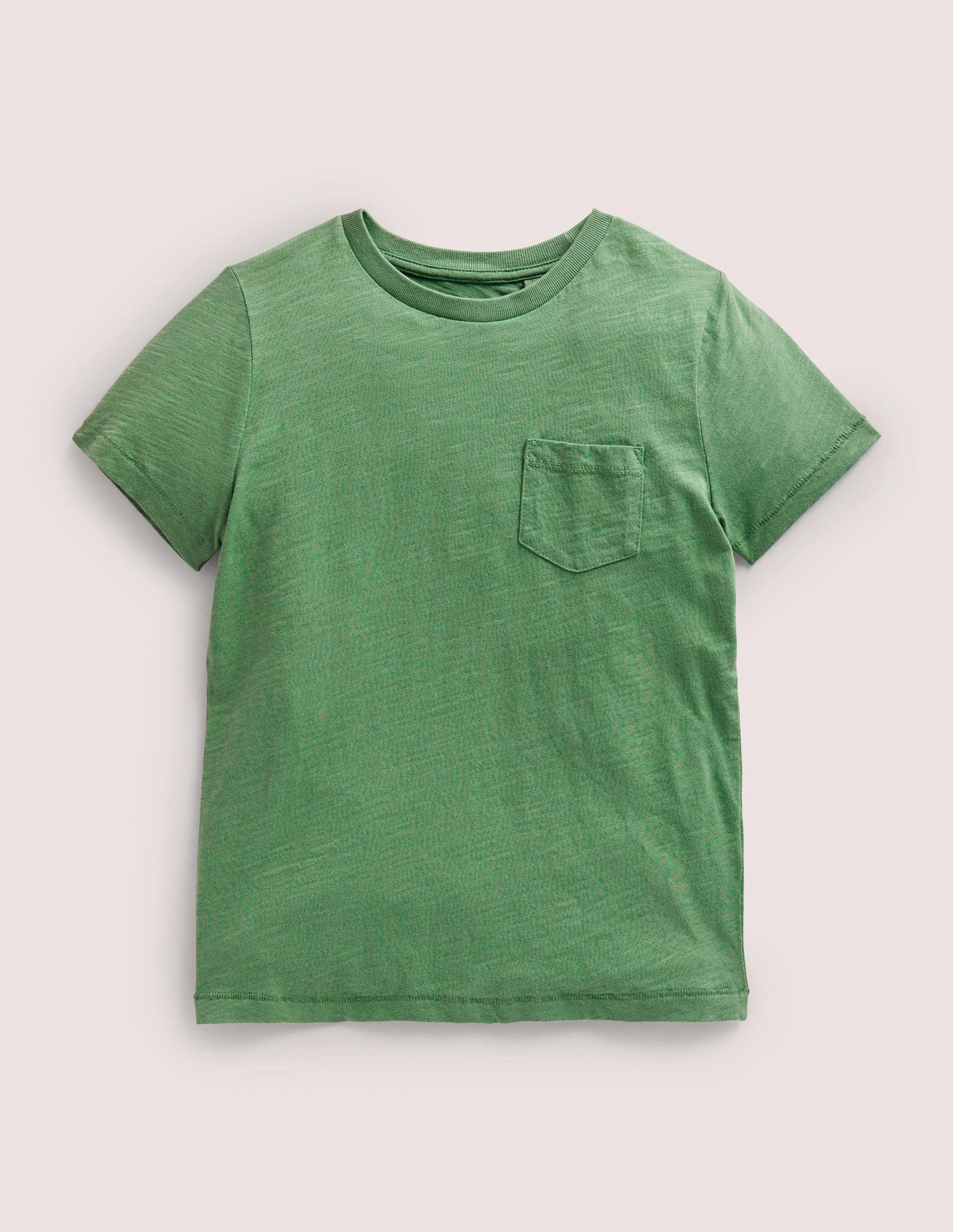 Striped Washed Slub T-shirt-Deep Grass Green-1