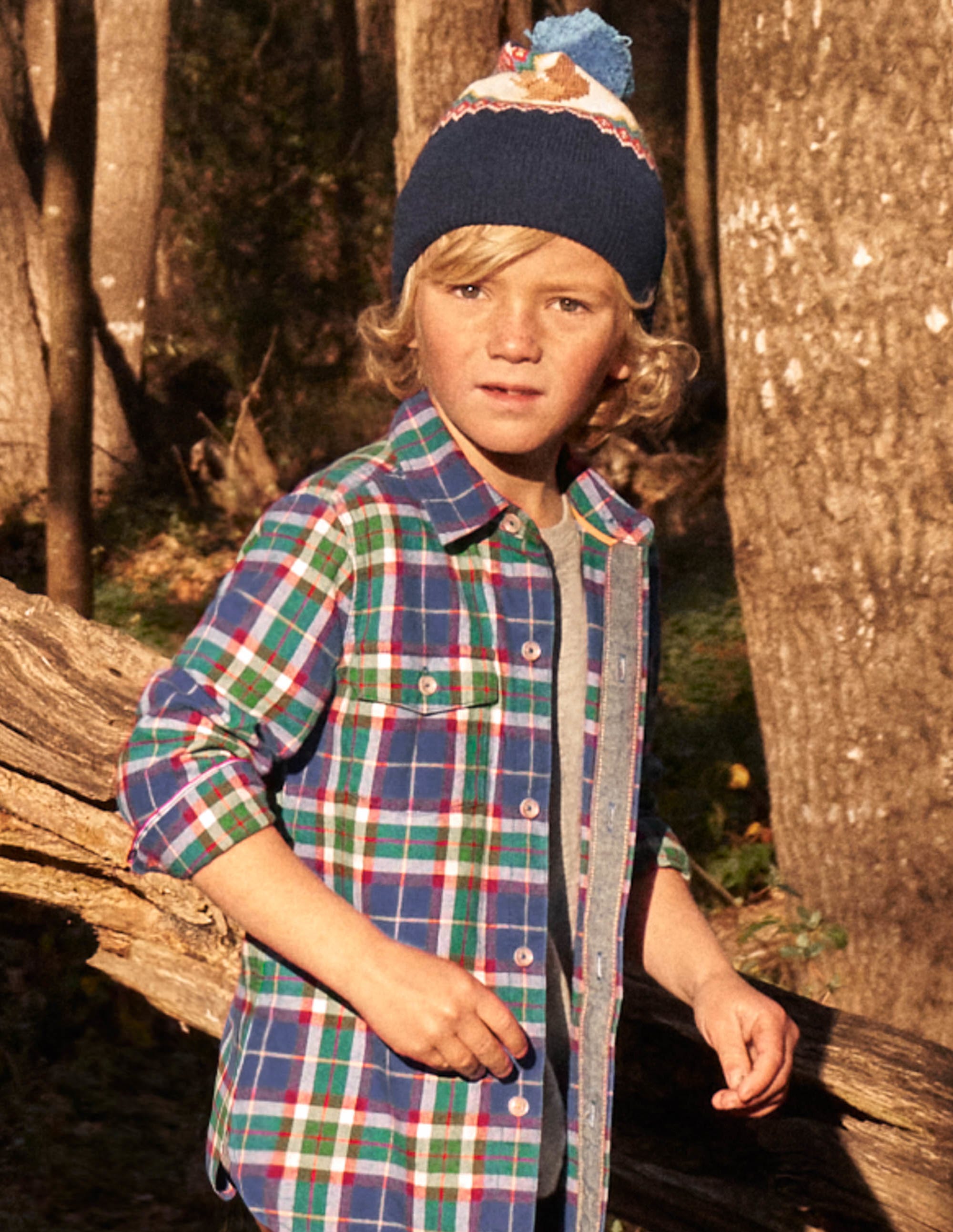 Squirrel Fair Isle Hat-Navy - Image 4
