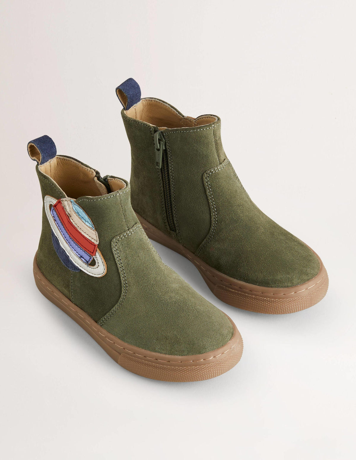Suede Appliqué Boots-Khaki Planet - Image 2