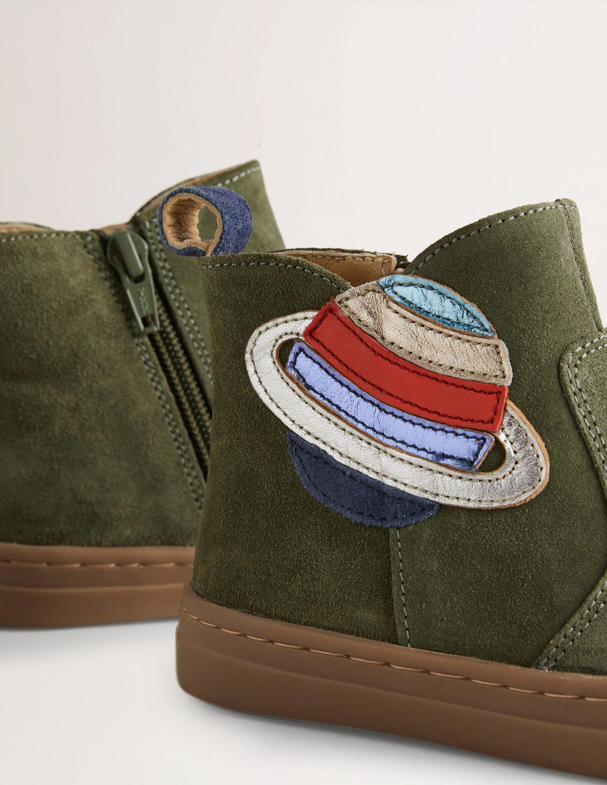 Suede Appliqué Boots-Khaki Planet - Image 3