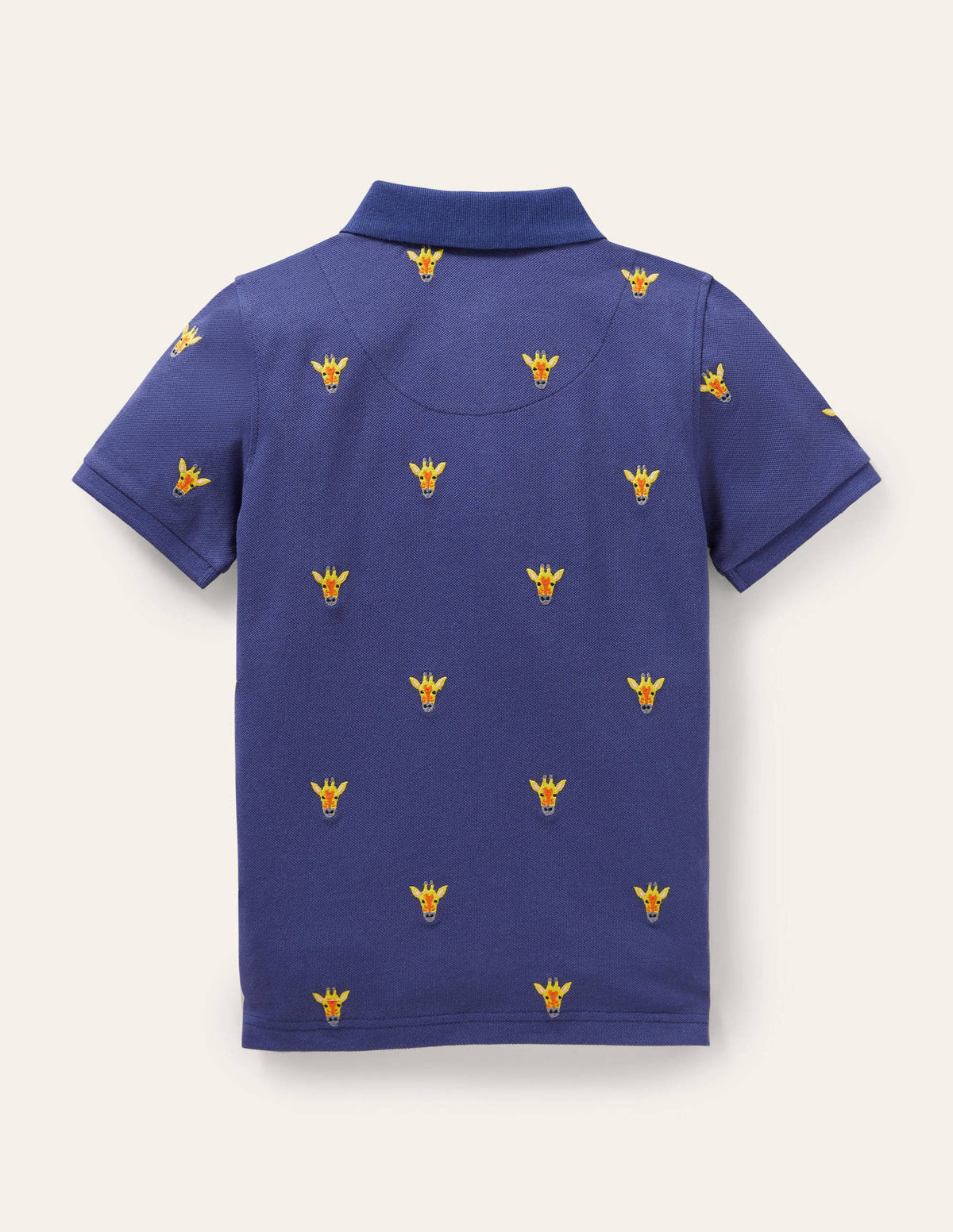 Piqué Polo Shirt-Navy Blue Giraffes-2