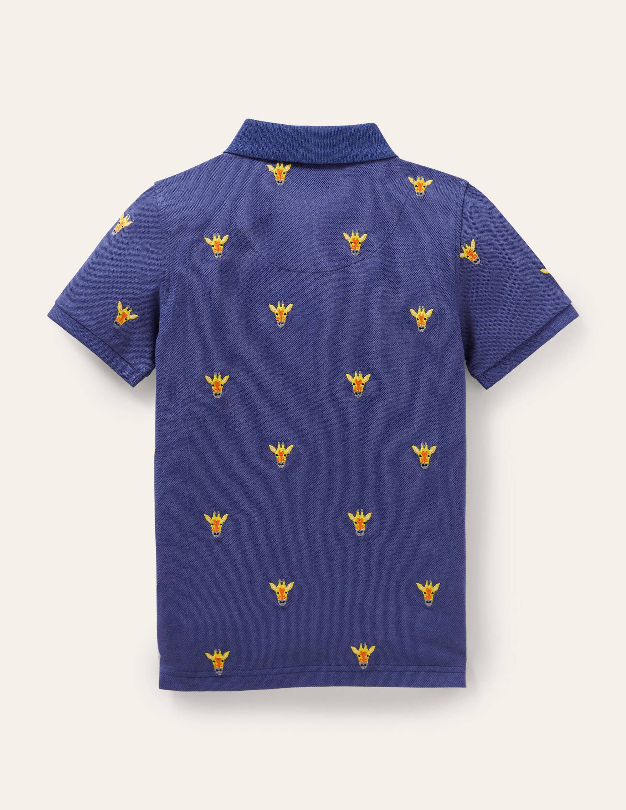 Piqué Polo Shirt-Navy Blue Giraffes - Image 2