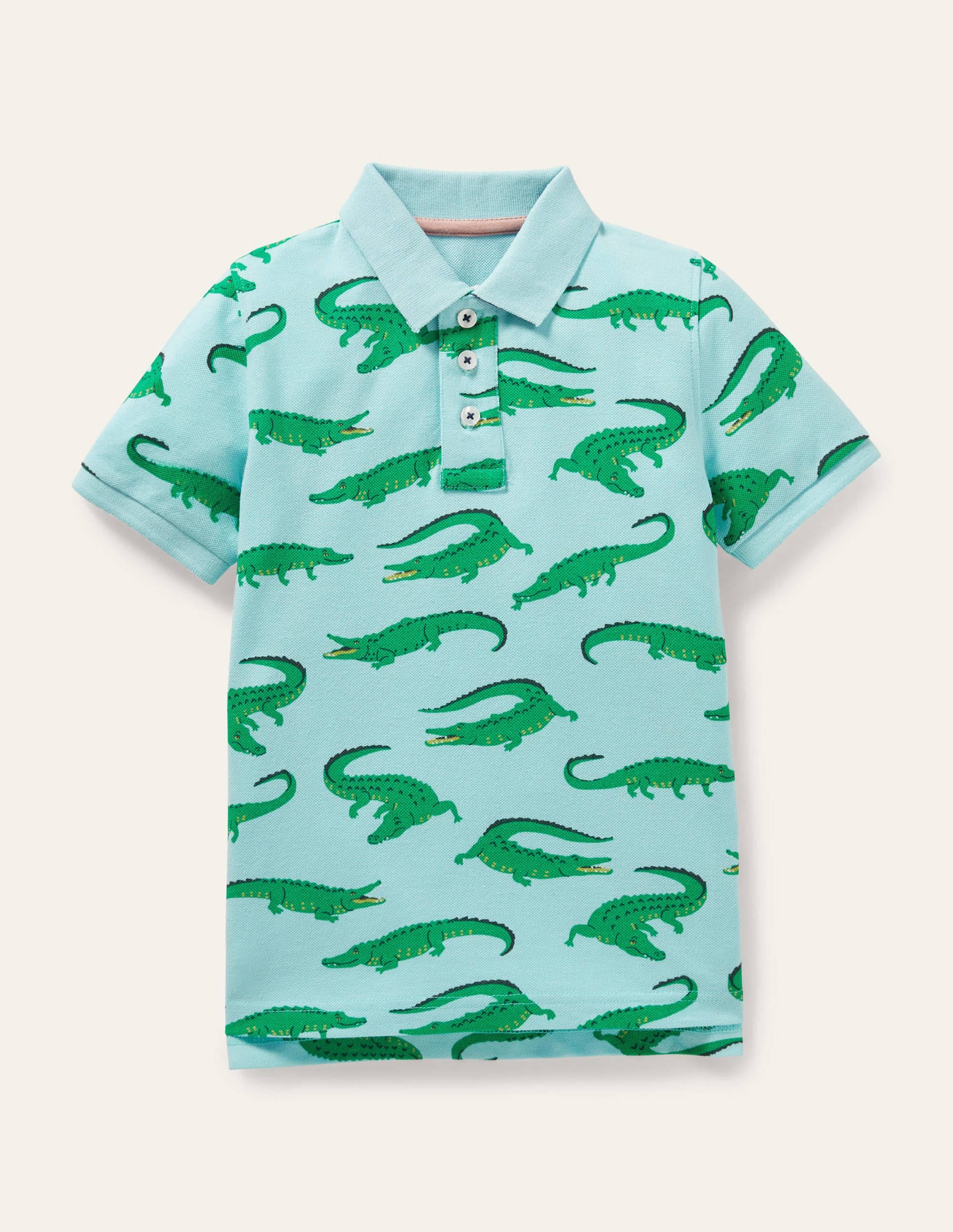 Piqué Polo Shirt-Neptune Blue Crocodiles - Image 1