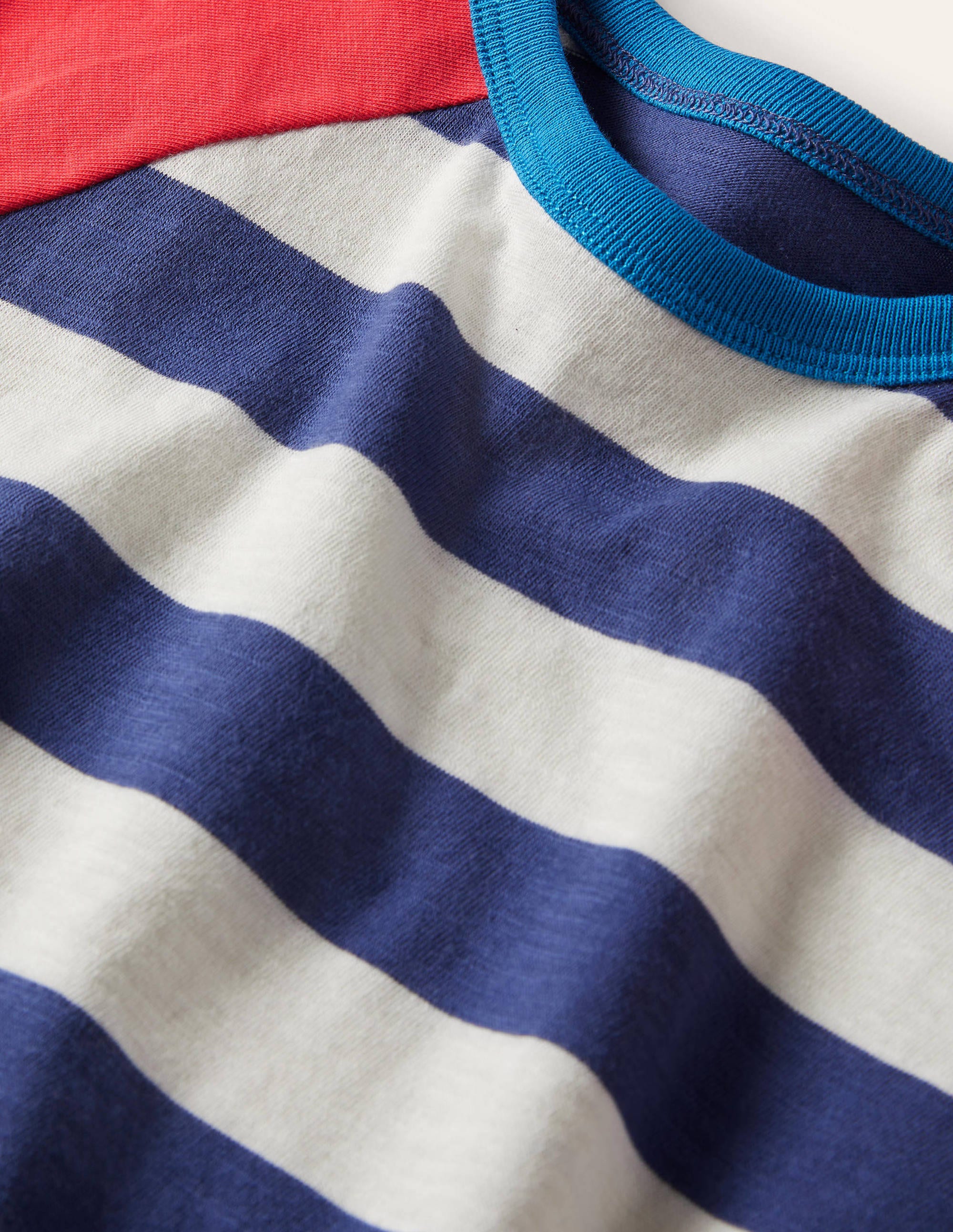 Colourblock Raglan T-shirt-Starboard Blue/Ecru - Image 3