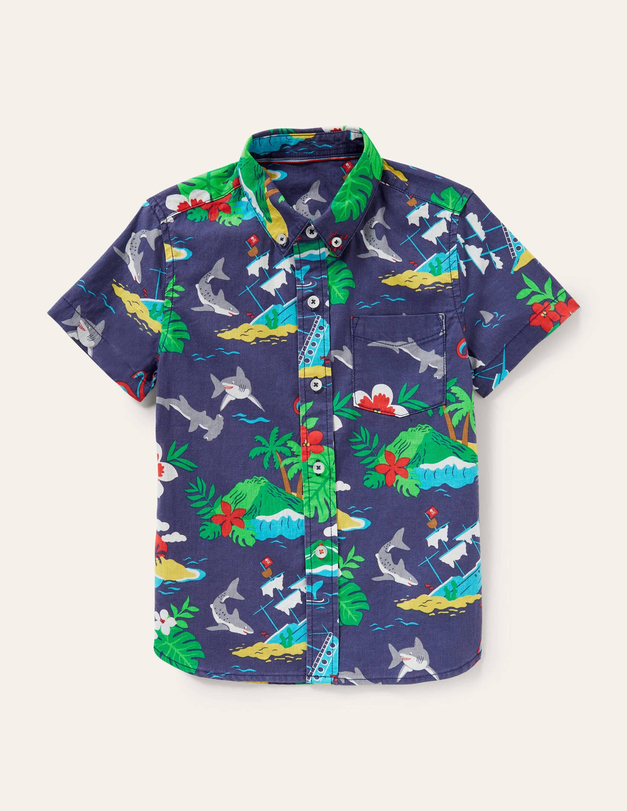 Holiday Cotton Linen Shirt-Starboard Hawaiian - Image 1