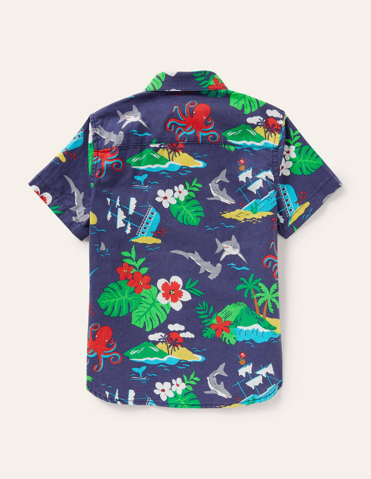 Holiday Cotton Linen Shirt-Starboard Hawaiian - Image 2